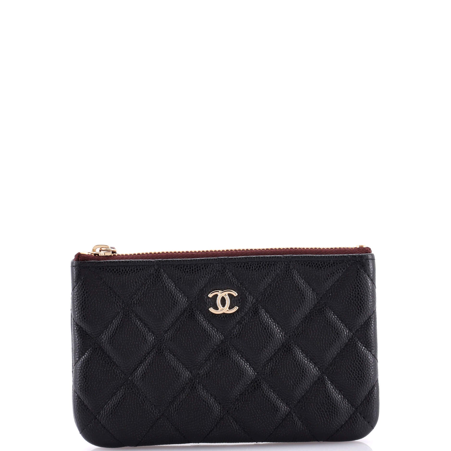 Classic O Case Pouch Quilted Caviar Mini