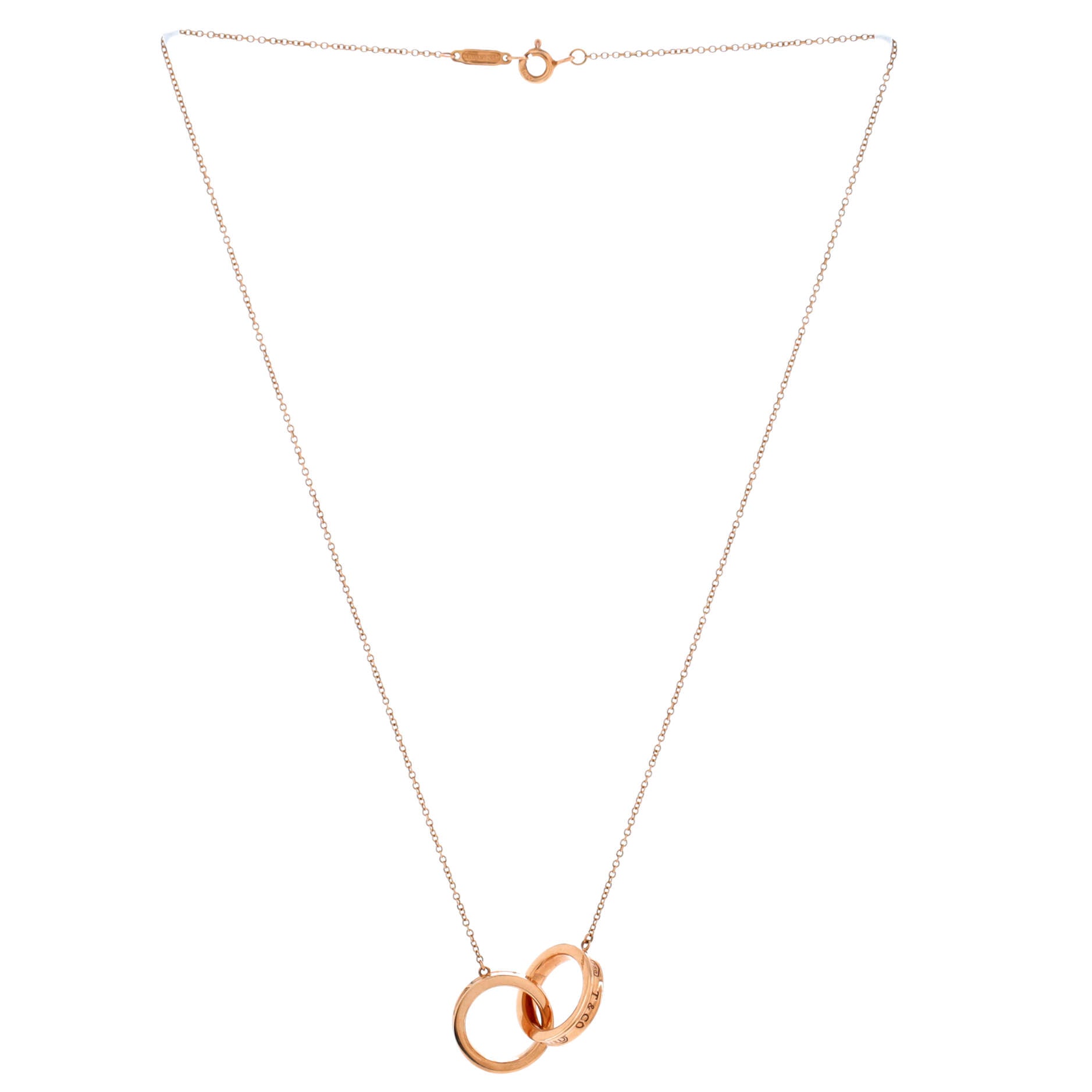 1837 Interlocking Circles Pendant Necklace 18K Rose Gold Small