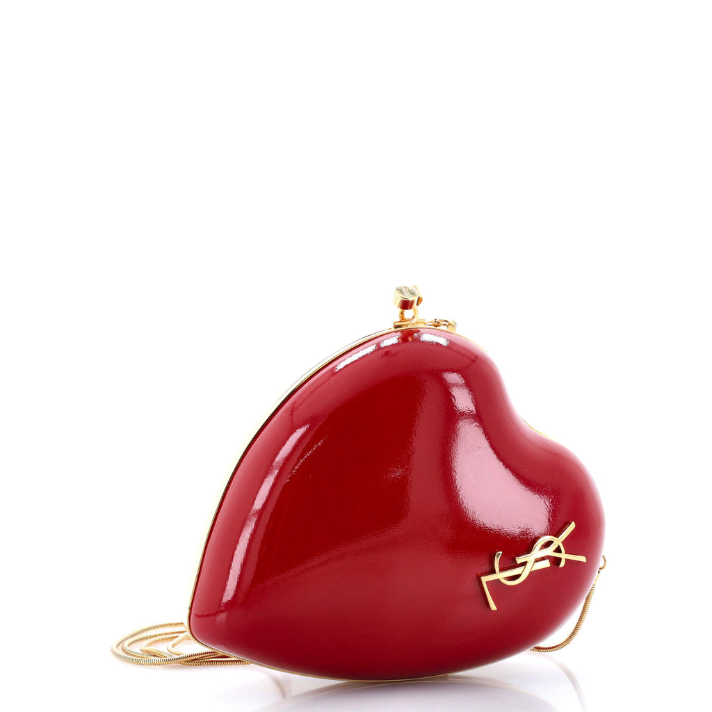 Love Heart Chain Box Clutch Patent Small