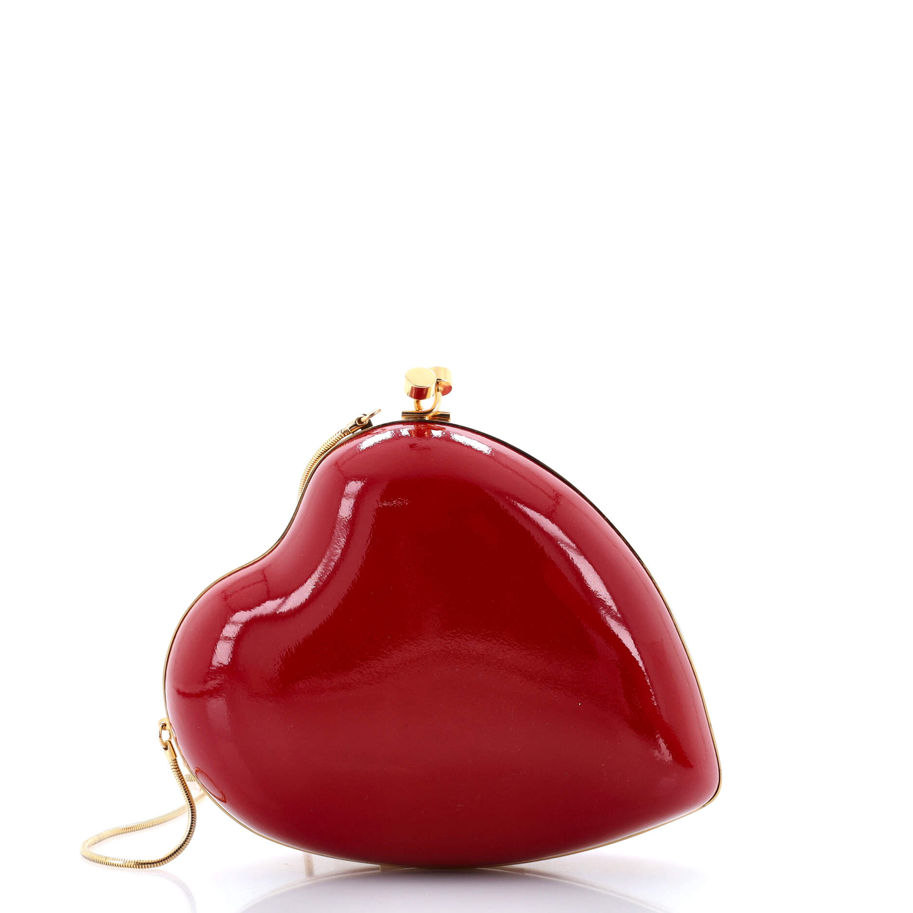 Love Heart Chain Box Clutch Patent Small