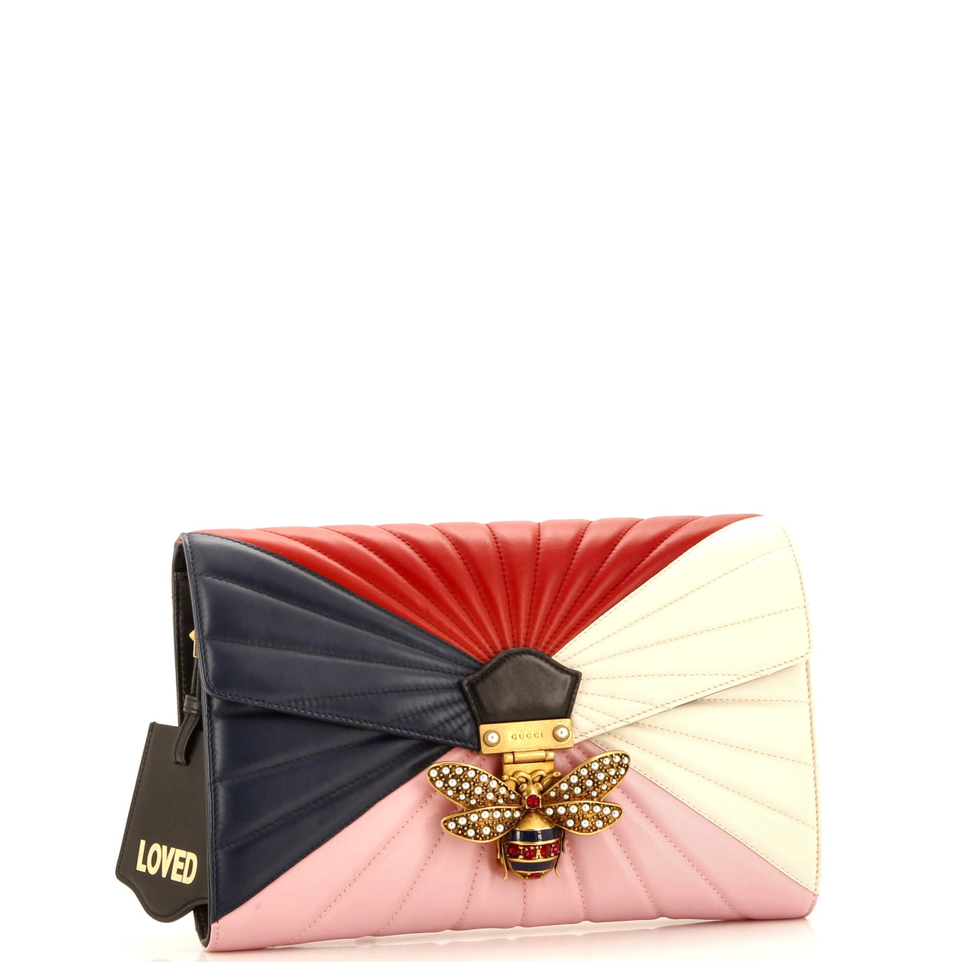Queen Margaret Clutch Colorblock Leather