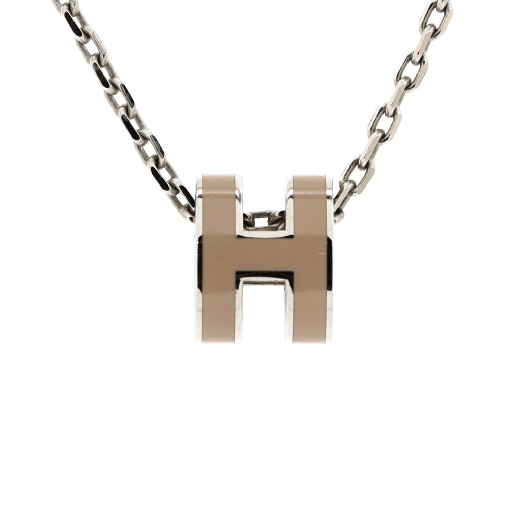 Pop H Pendant Chain Necklace Metal and Enamel Mini