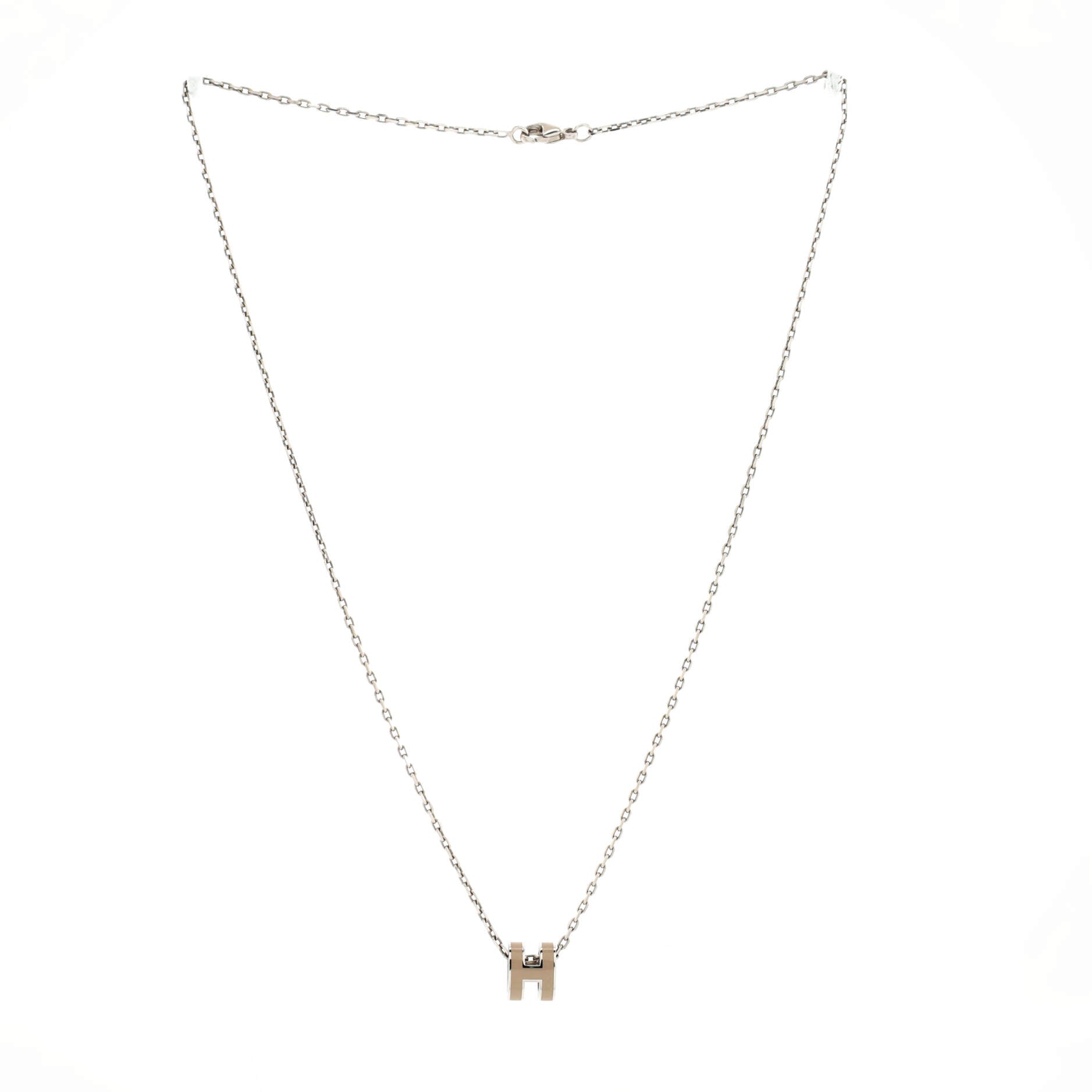 Pop H Pendant Chain Necklace Metal and Enamel Mini