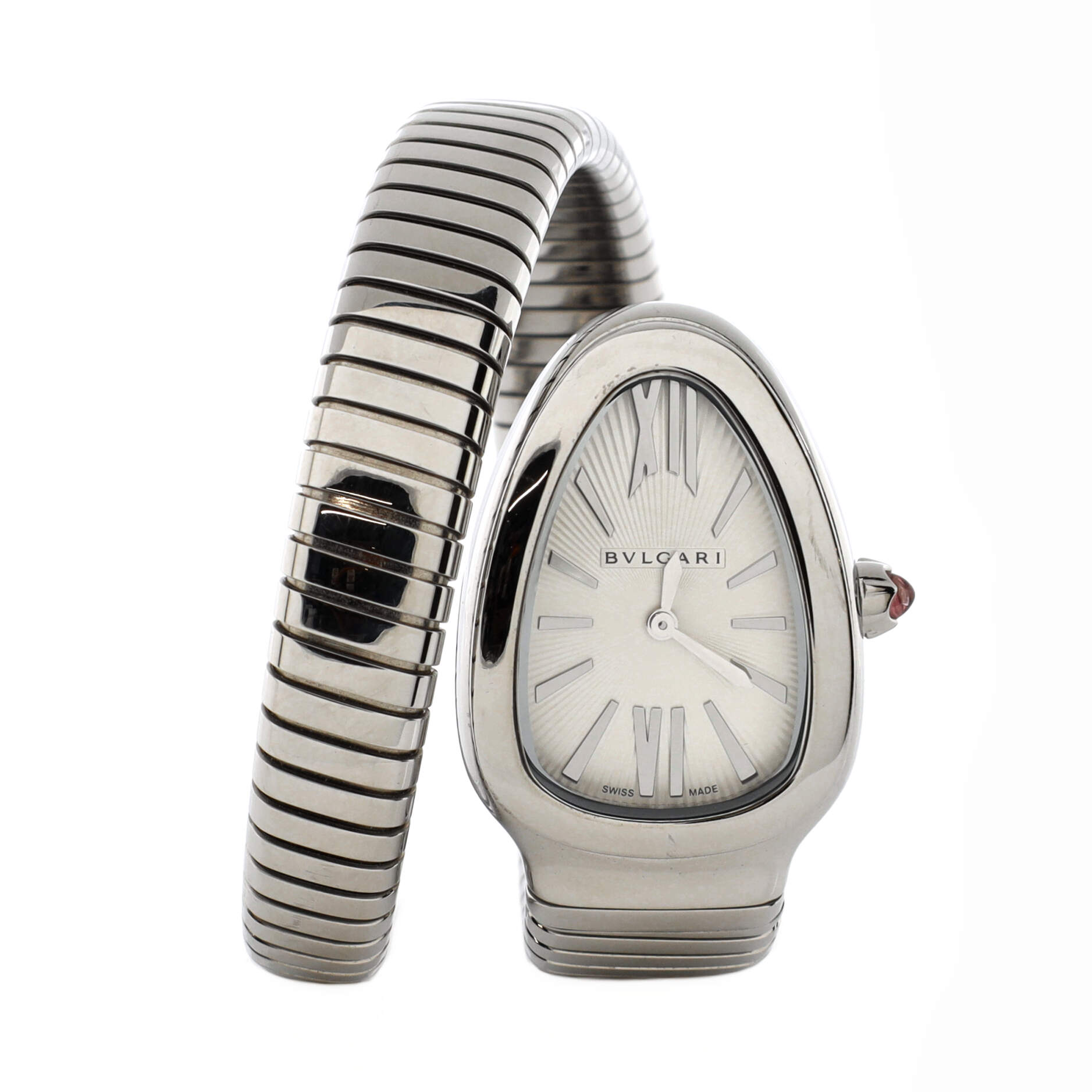 Serpenti Tubogas Single Spiral Quartz Watch Stainless Steel 23