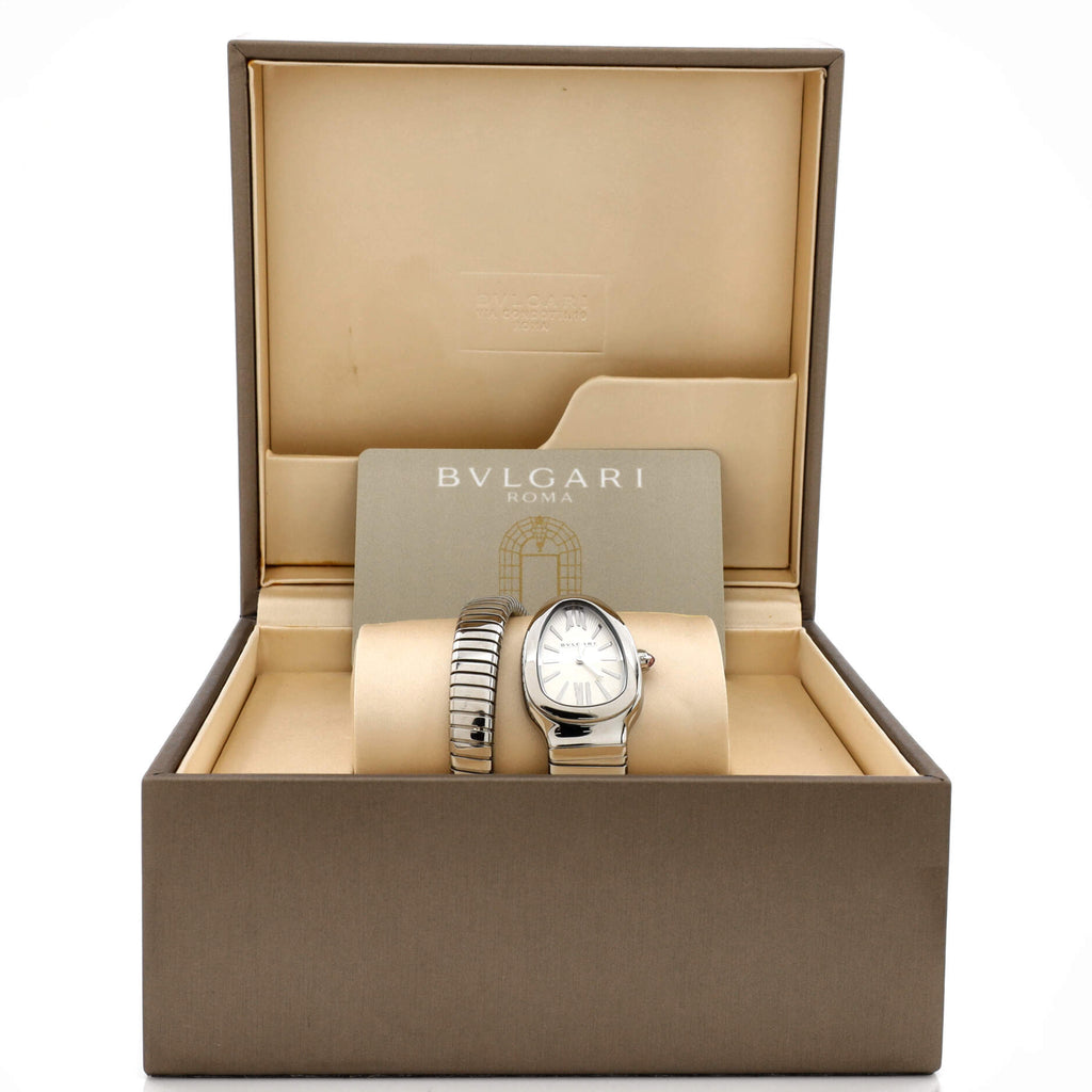 Serpenti Tubogas Single Spiral Quartz Watch Stainless Steel 23