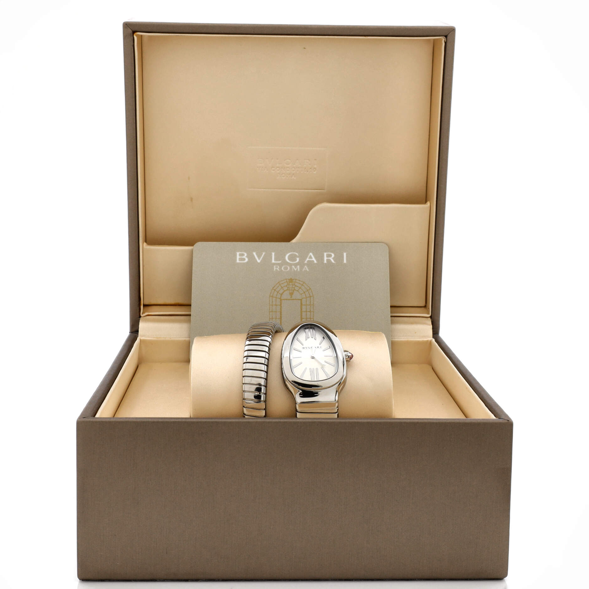 Serpenti Tubogas Single Spiral Quartz Watch Stainless Steel 23