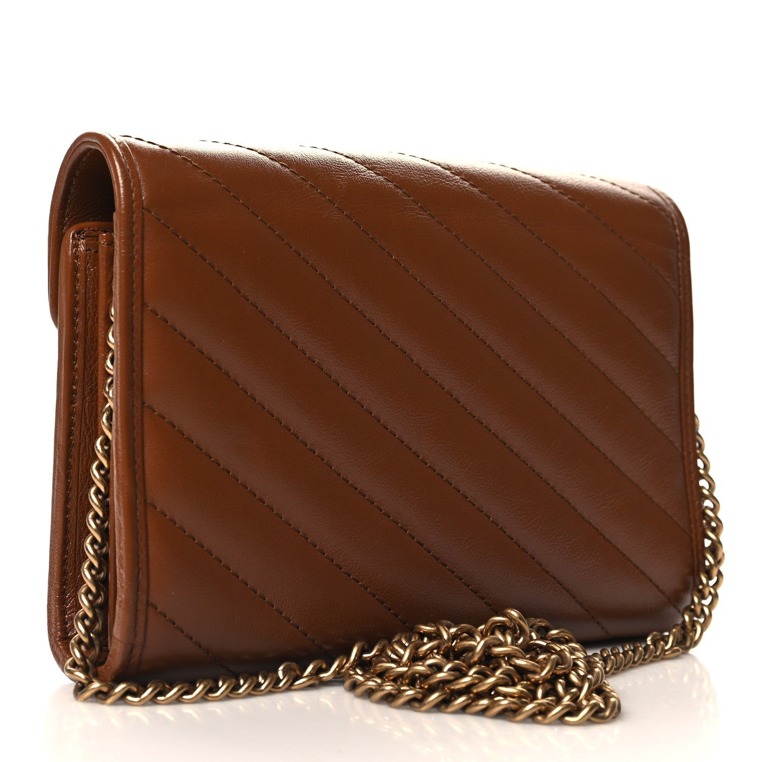Azalea Calfskin Matelasse Diagonal GG Marmont Chain Wallet Cuir