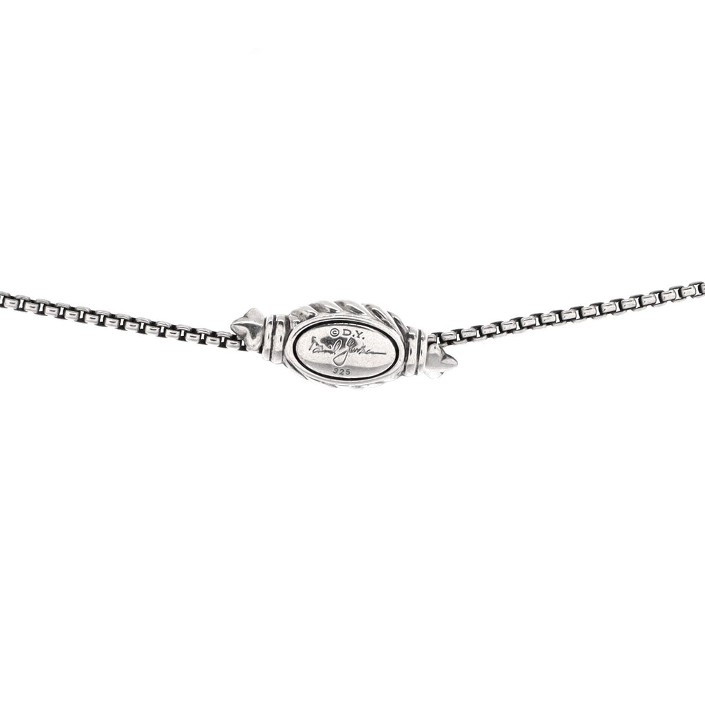Crossover Pendant Necklace Sterling Silver with Diamonds 27mm