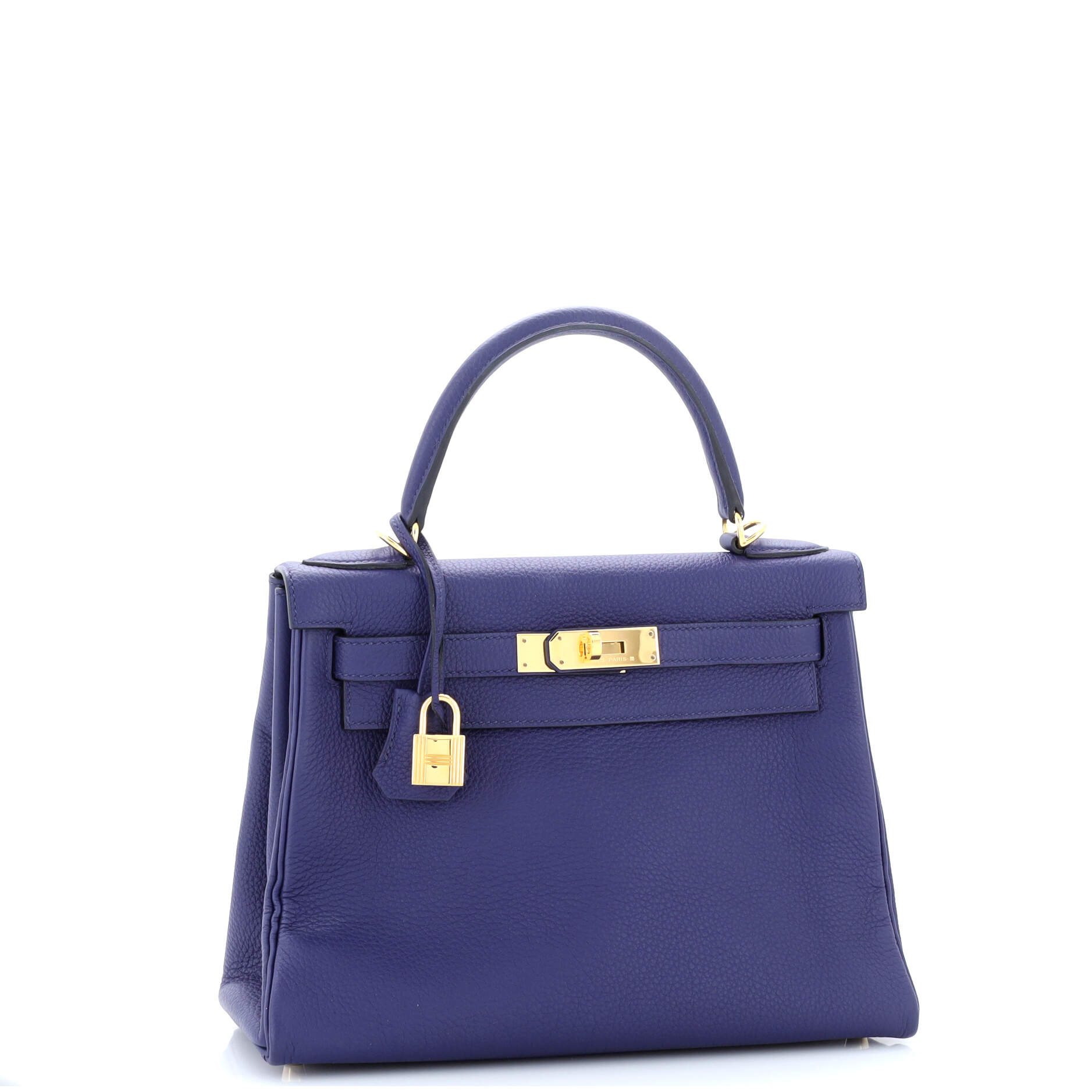 Kelly Handbag Bleu Encre Togo with Gold Hardware 28