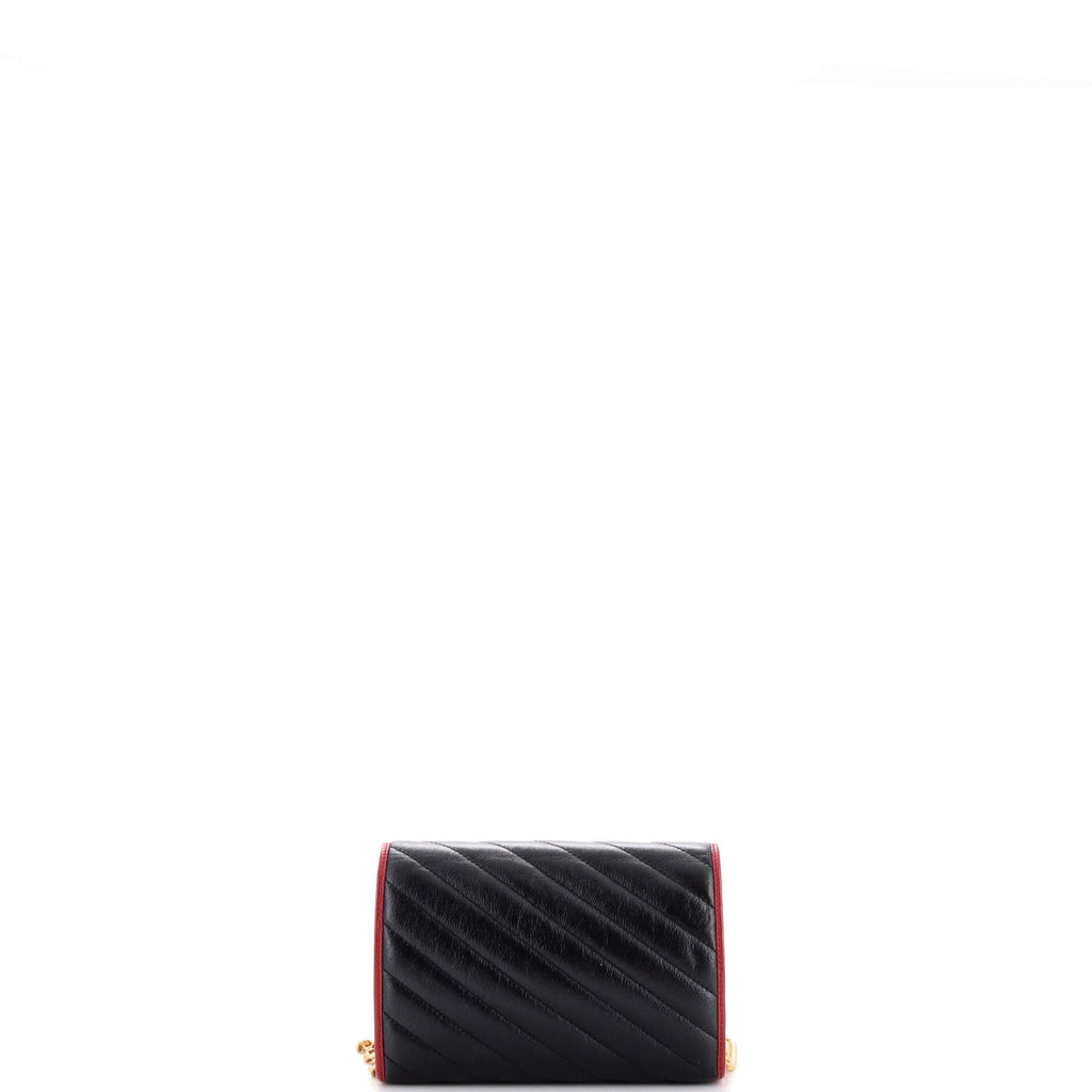 GG Marmont Chain Wallet Diagonal Quilted Leather Mini