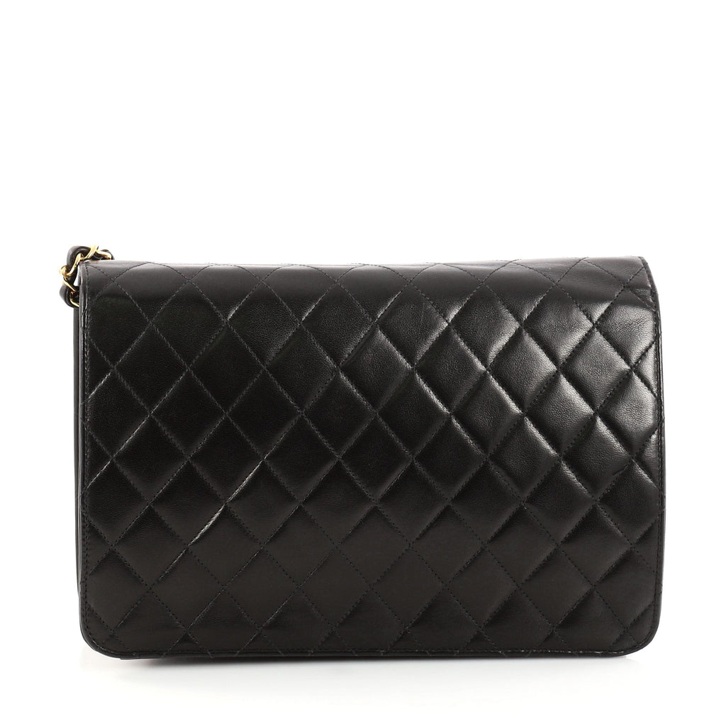 Vintage Clutch with Chain Quilted Leather Medium