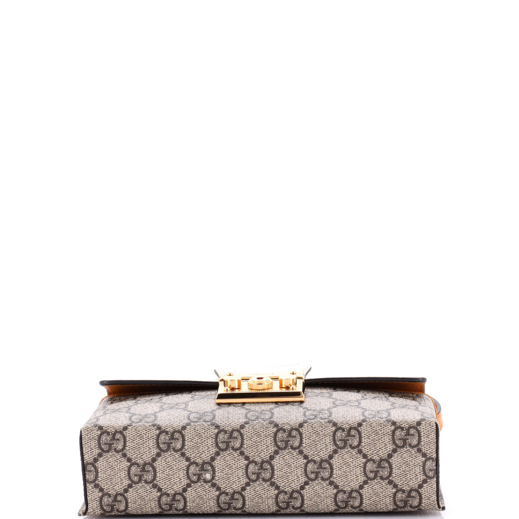 Padlock Top Handle Bag GG Coated Canvas and Leather Mini