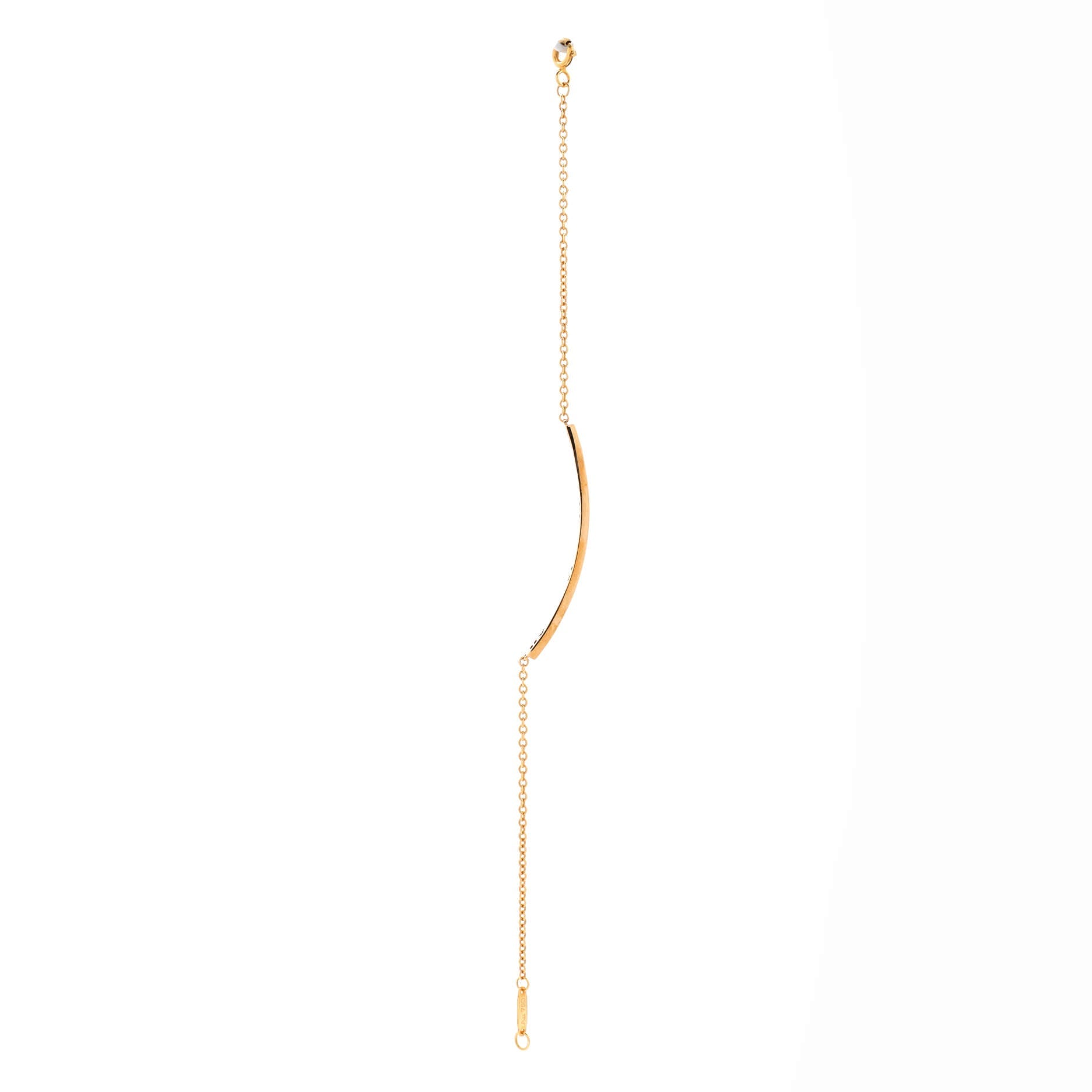 Atlas Pierced Bar Chain Bracelet 18K Rose Gold with Diamonds