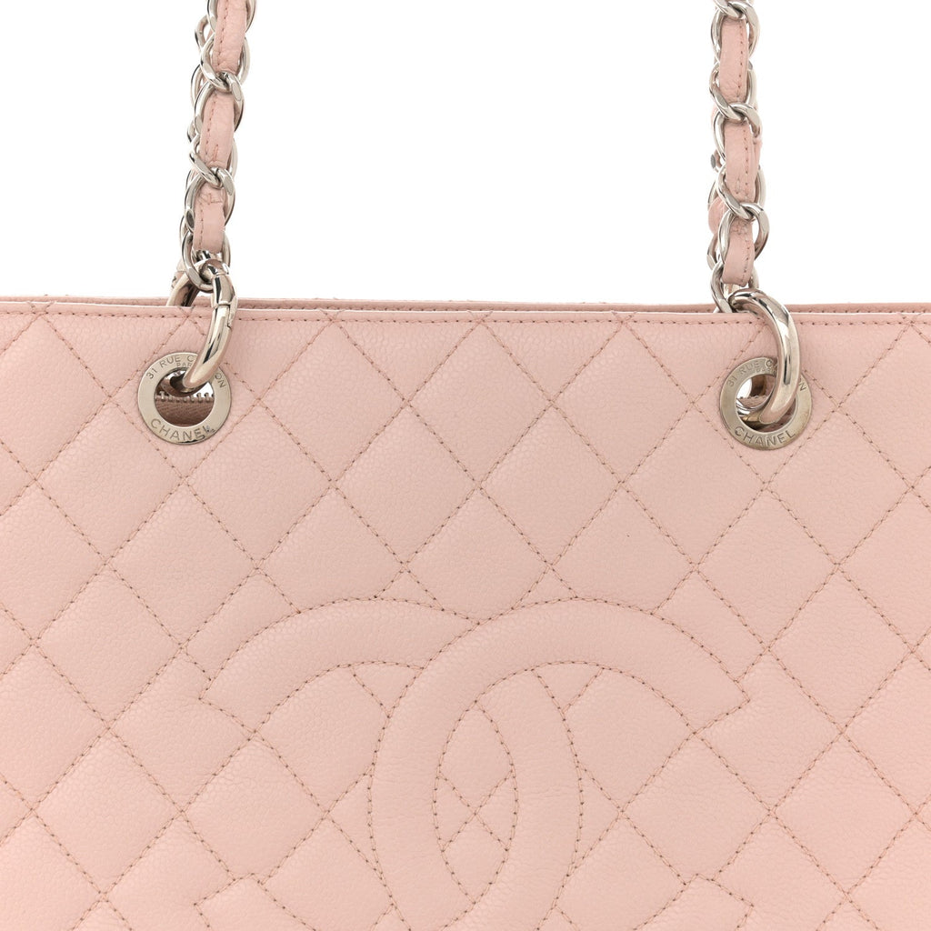 Caviar Quilted Grand Shopping Tote GST Light Pink