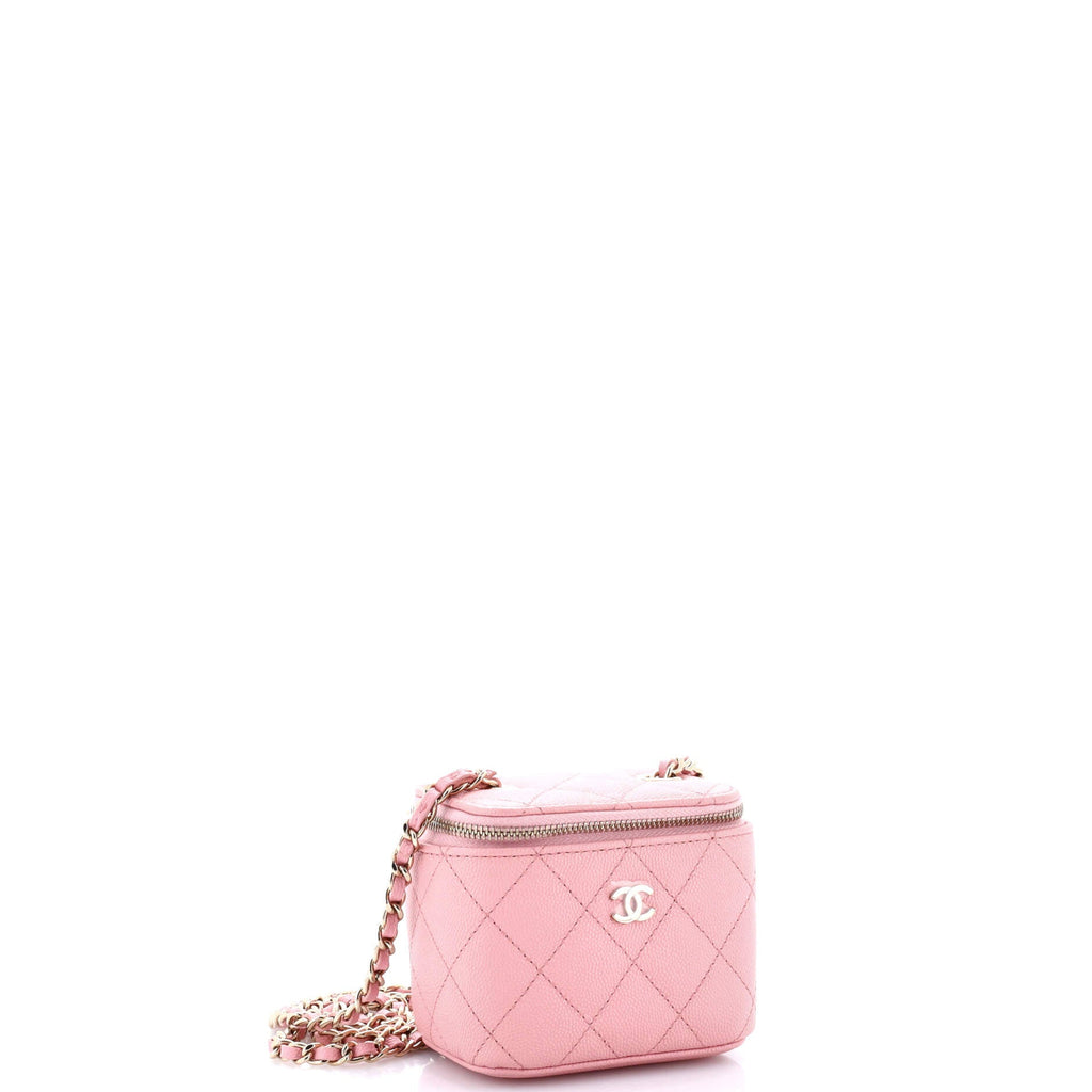 Classic Vanity Case with Chain Quilted Caviar Mini
