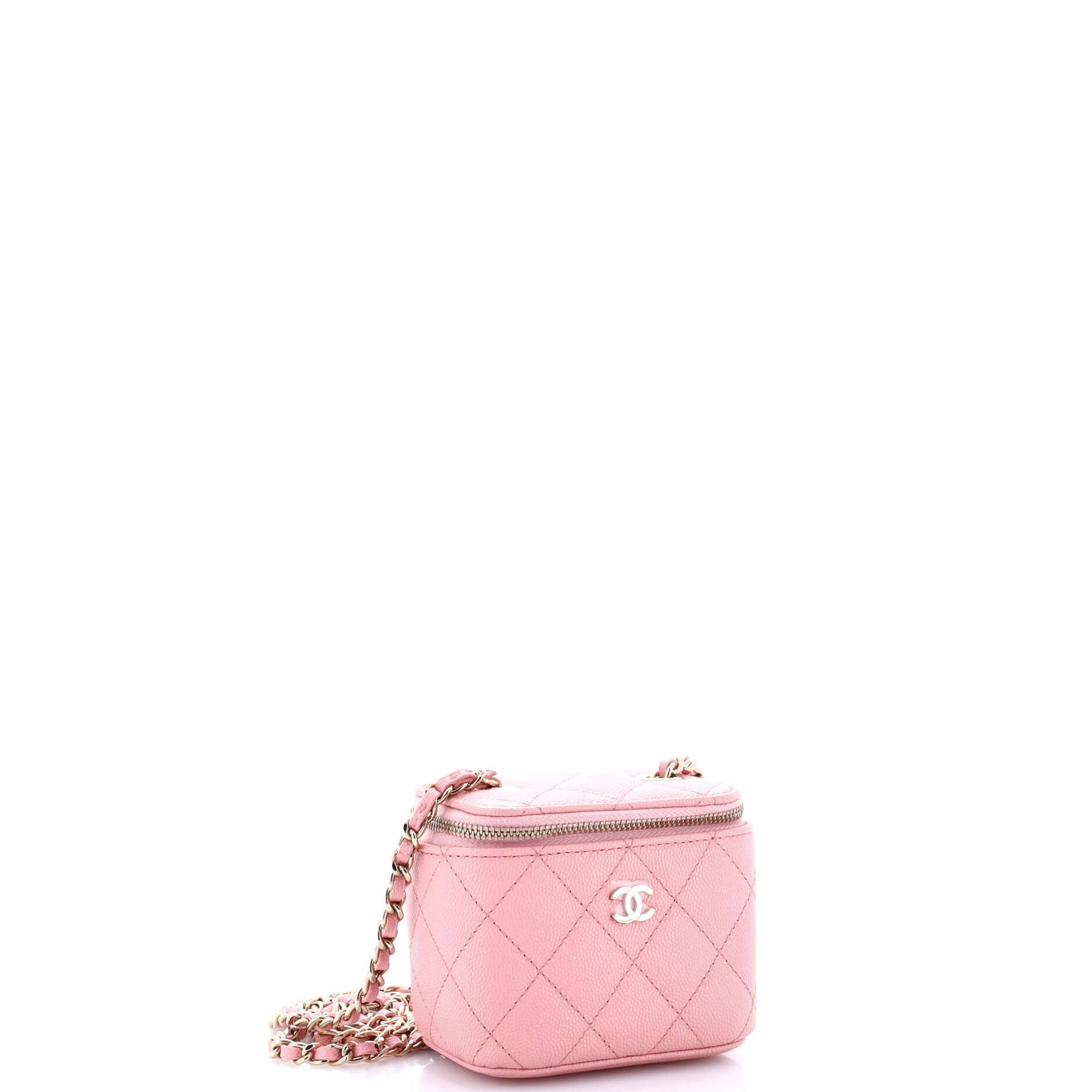 Classic Vanity Case with Chain Quilted Caviar Mini