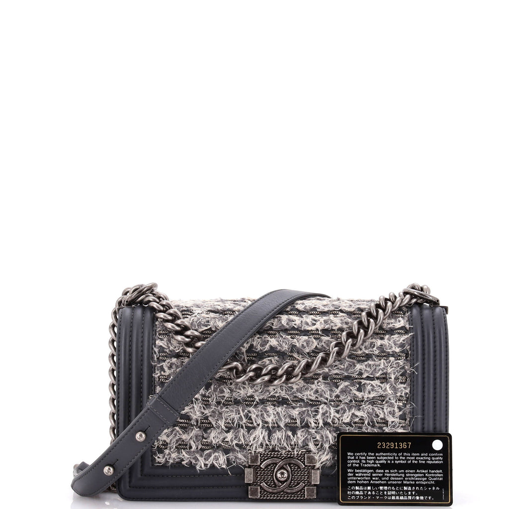 Boy Flap Bag Braided Tweed Old Medium