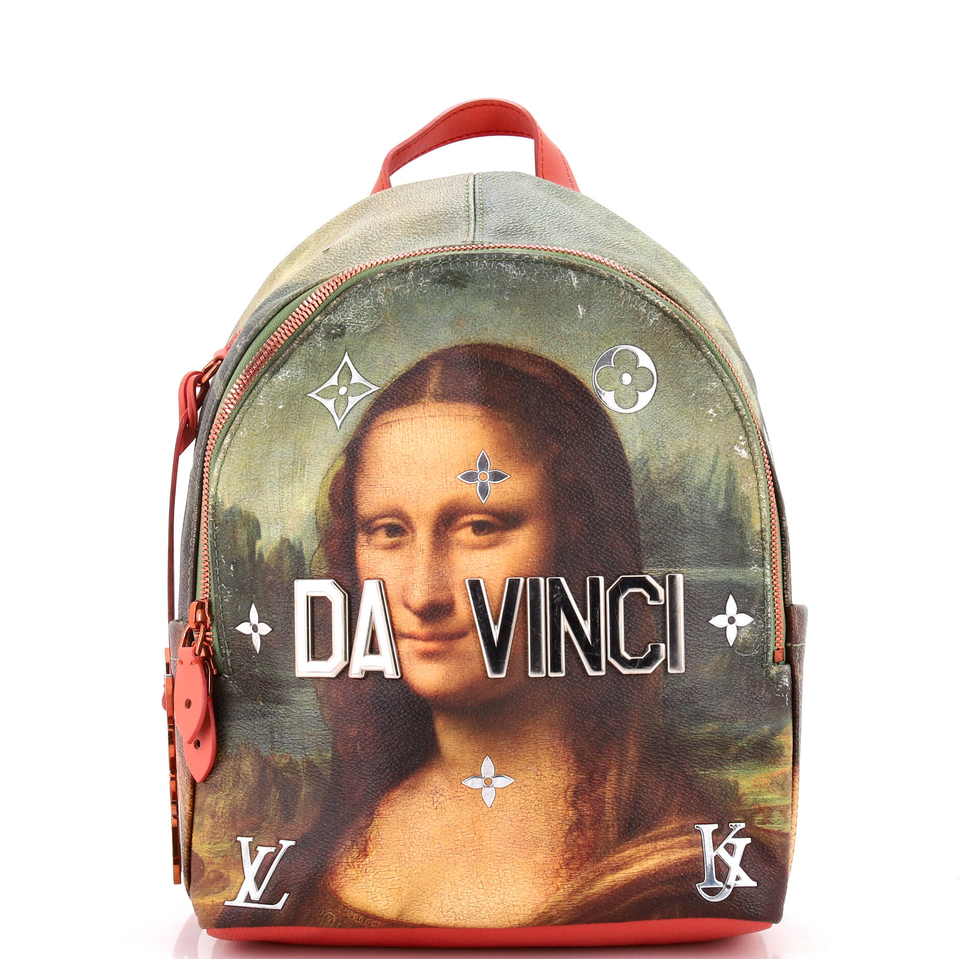 Louis Vuitton Palm Springs Backpack Limited Edition Jeff Koons Da Vinci Print Canvas PM