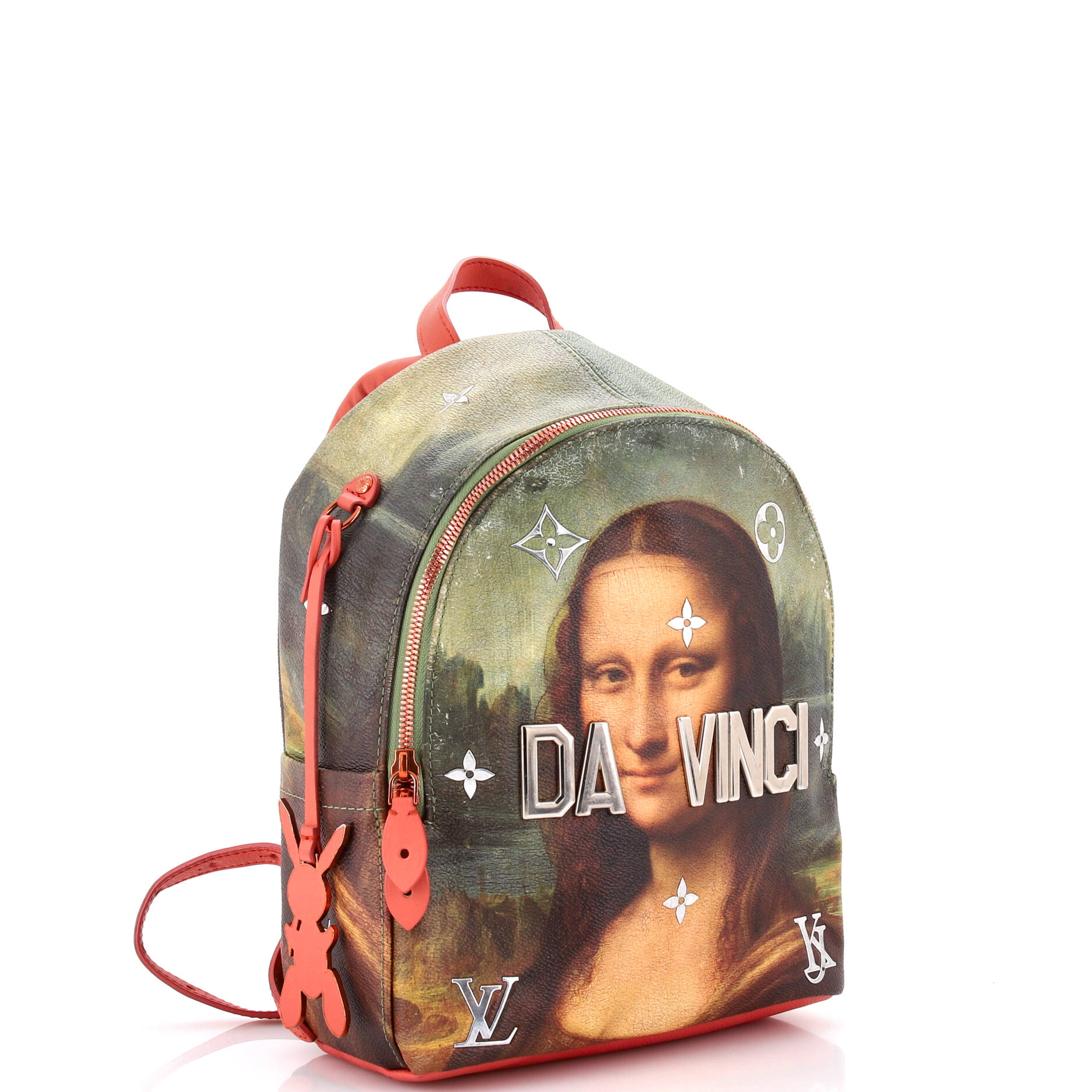 Louis Vuitton Palm Springs Backpack Limited Edition Jeff Koons Da Vinci Print Canvas PM