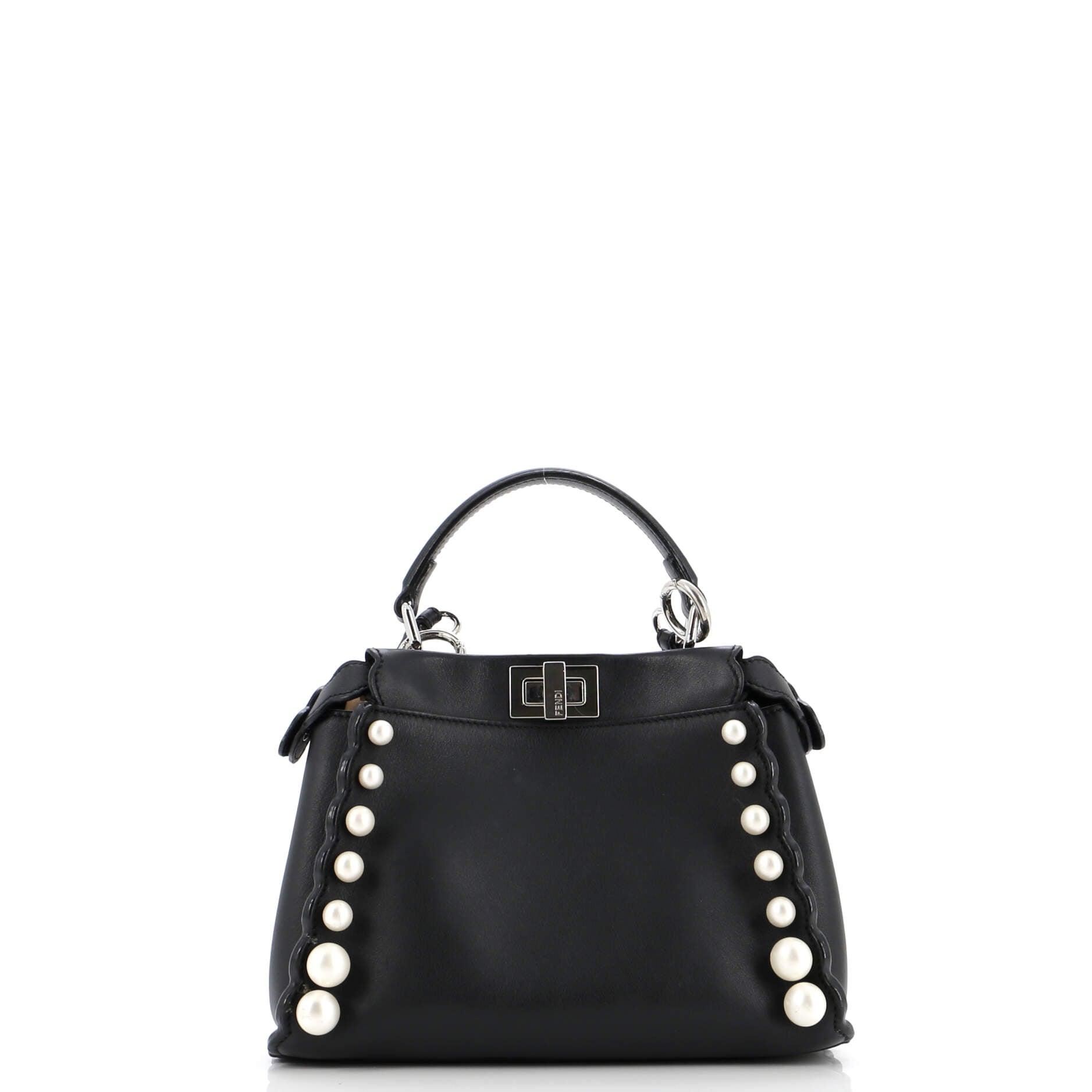 Peekaboo Bag Pearl Embellished Leather Mini