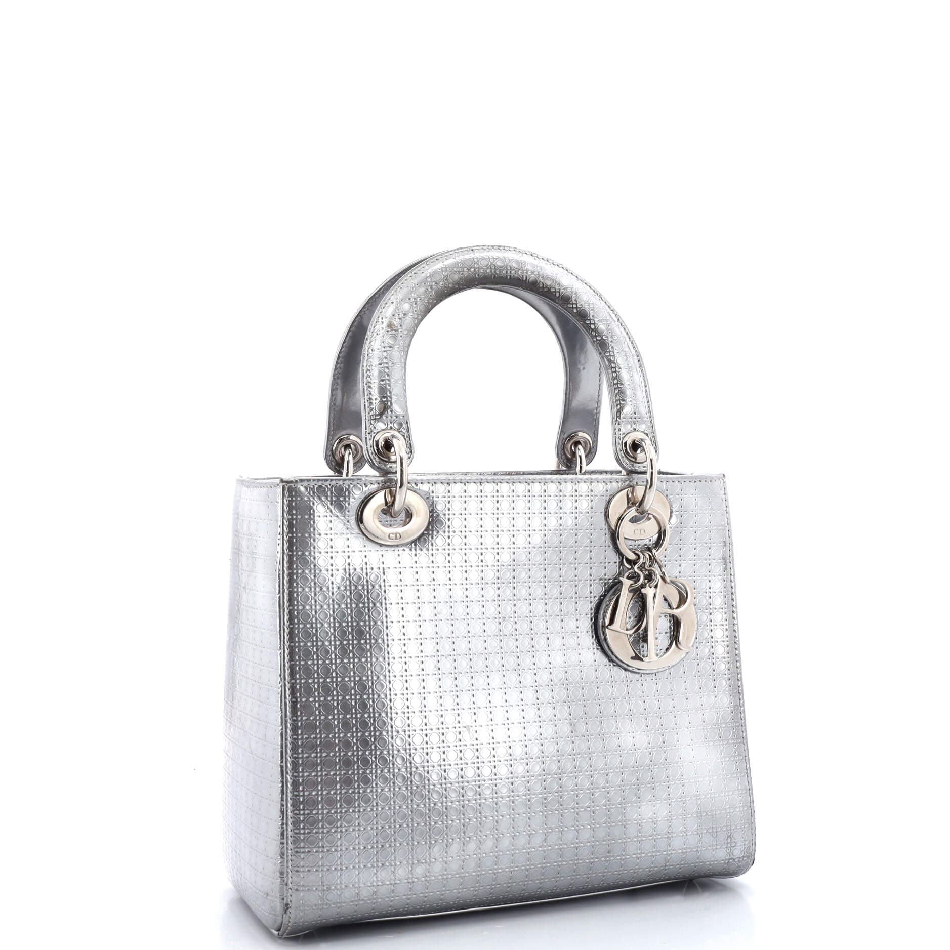 Lady Dior Bag Micro Cannage Metallic Calfskin Medium