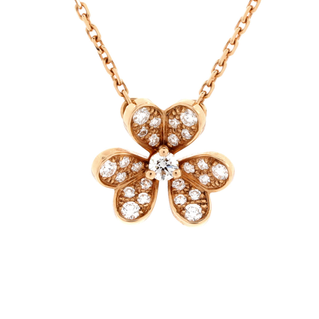 Frivole Pendant Necklace 18K Rose Gold with Pave Diamonds Mini