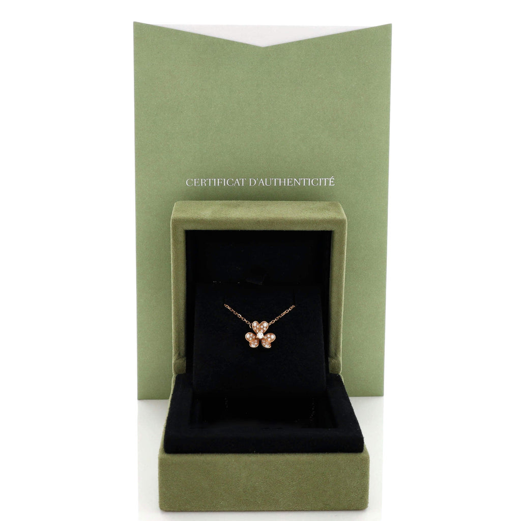 Frivole Pendant Necklace 18K Rose Gold with Pave Diamonds Mini