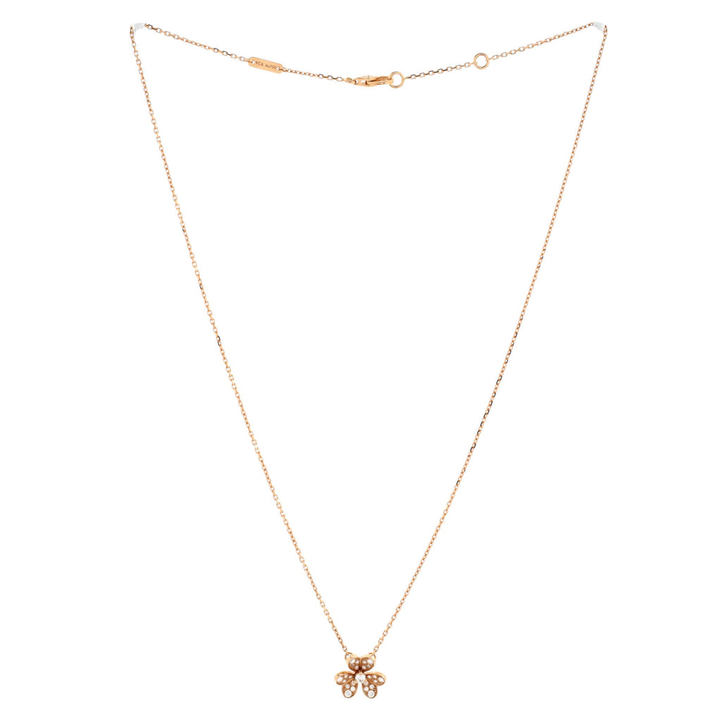 Frivole Pendant Necklace 18K Rose Gold with Pave Diamonds Mini