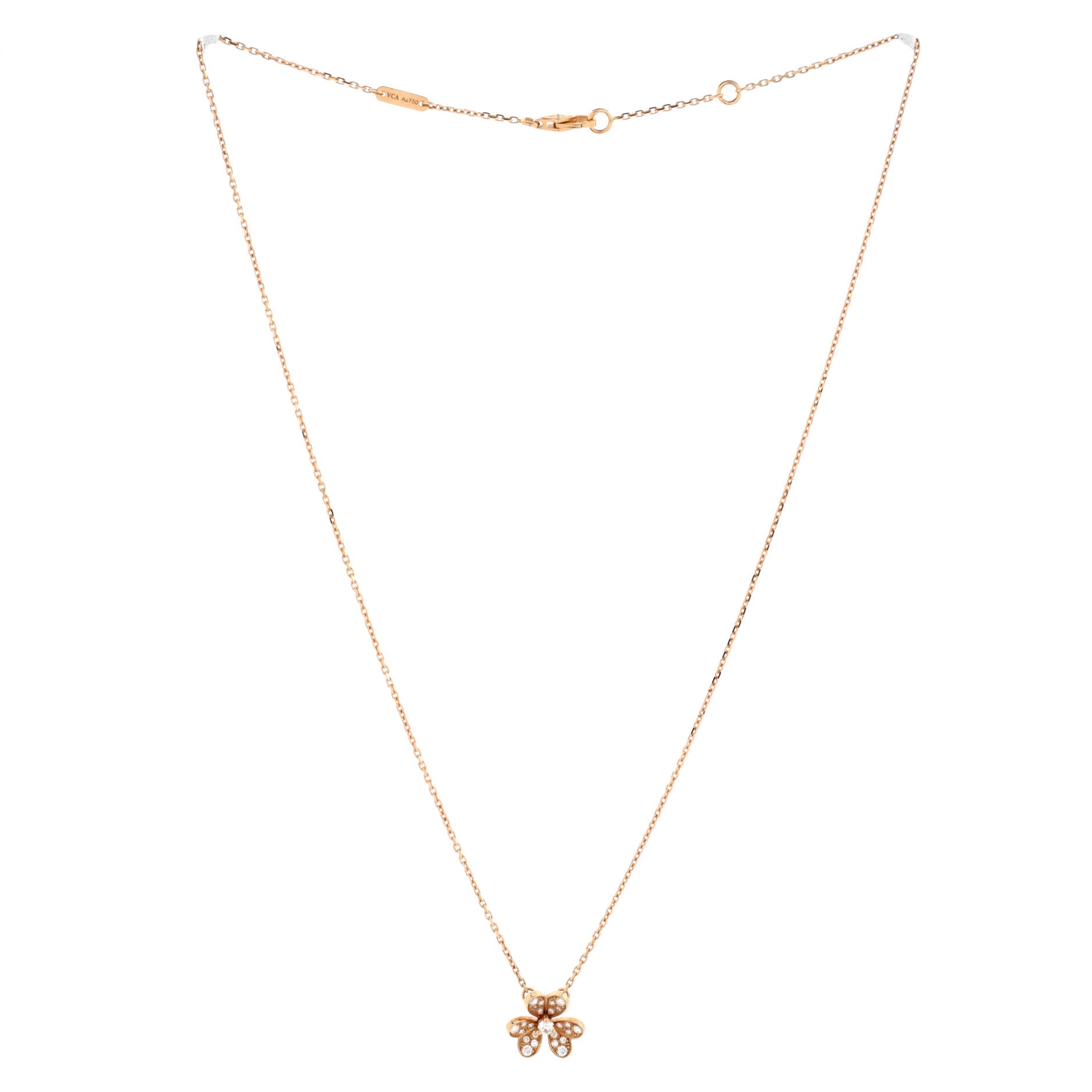 Frivole Pendant Necklace 18K Rose Gold with Pave Diamonds Mini