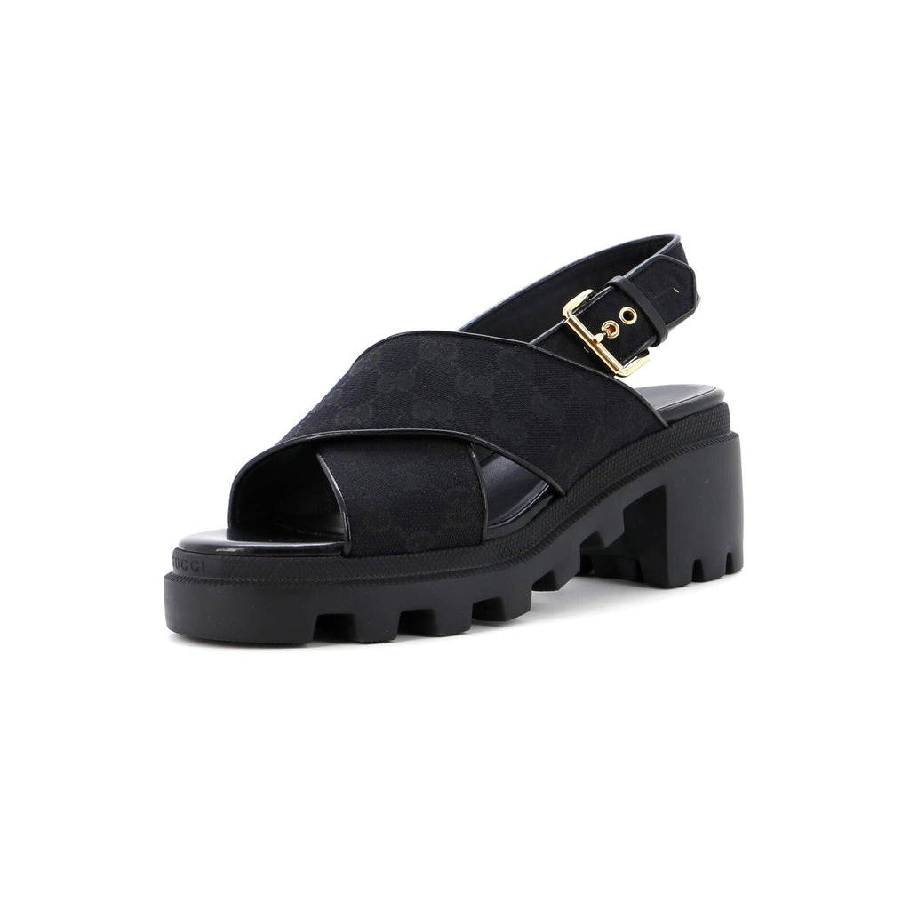 Women's Lug Sole Platform Slingback Sandals GG Canvas