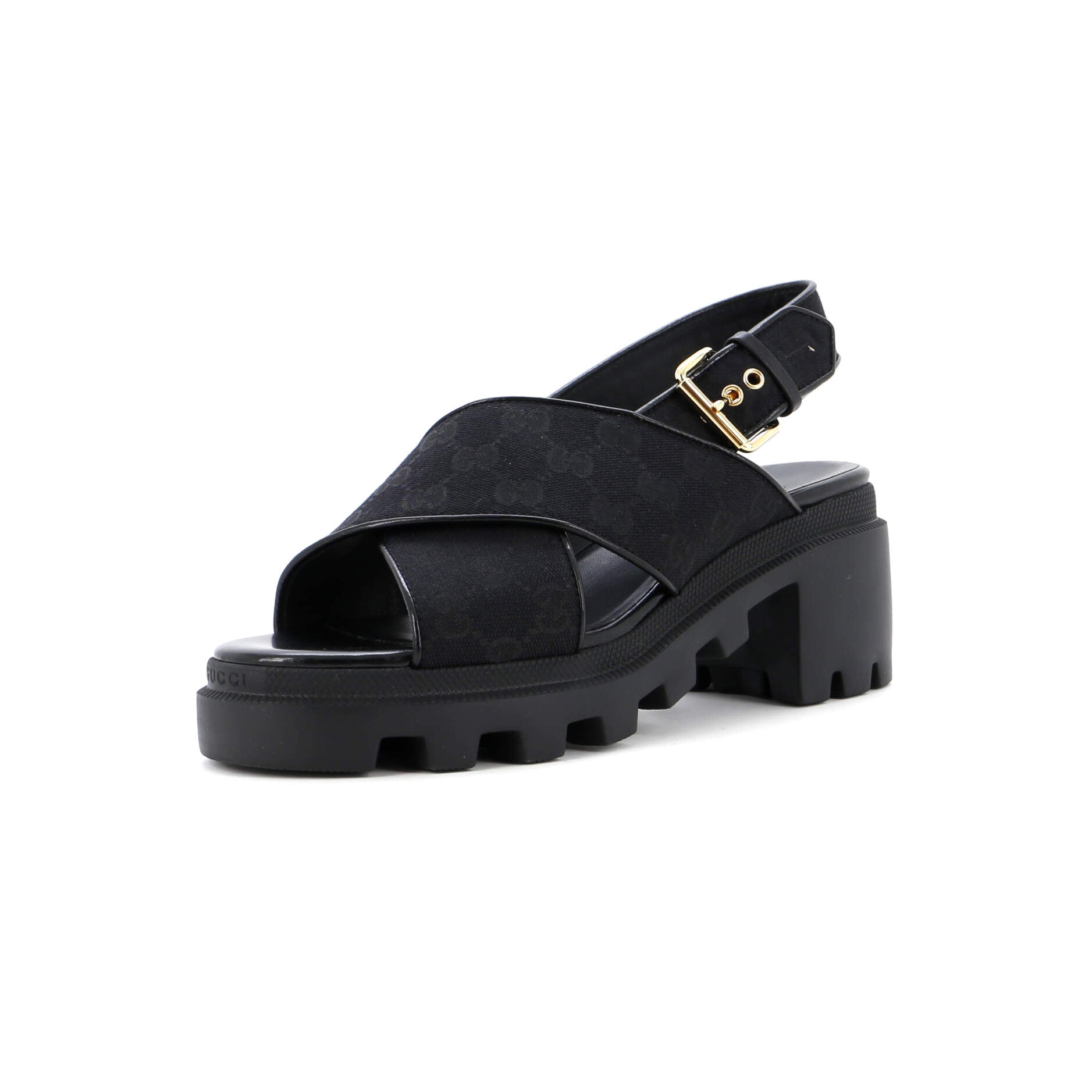 Women's Lug Sole Platform Slingback Sandals GG Canvas