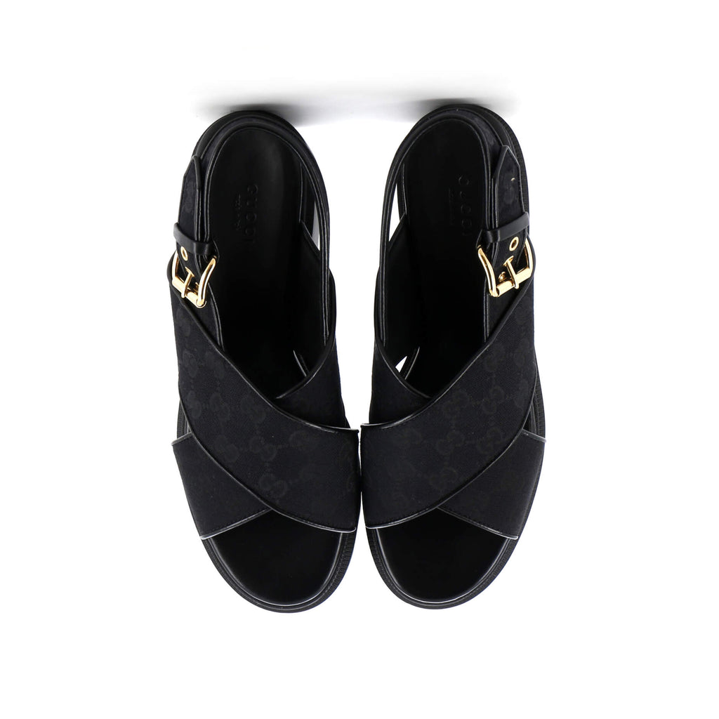 Women's Lug Sole Platform Slingback Sandals GG Canvas