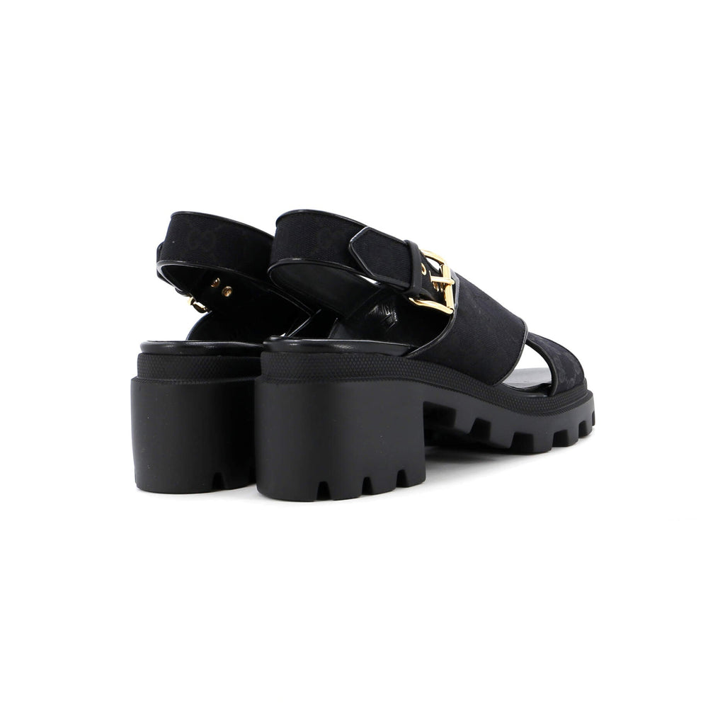 Women's Lug Sole Platform Slingback Sandals GG Canvas