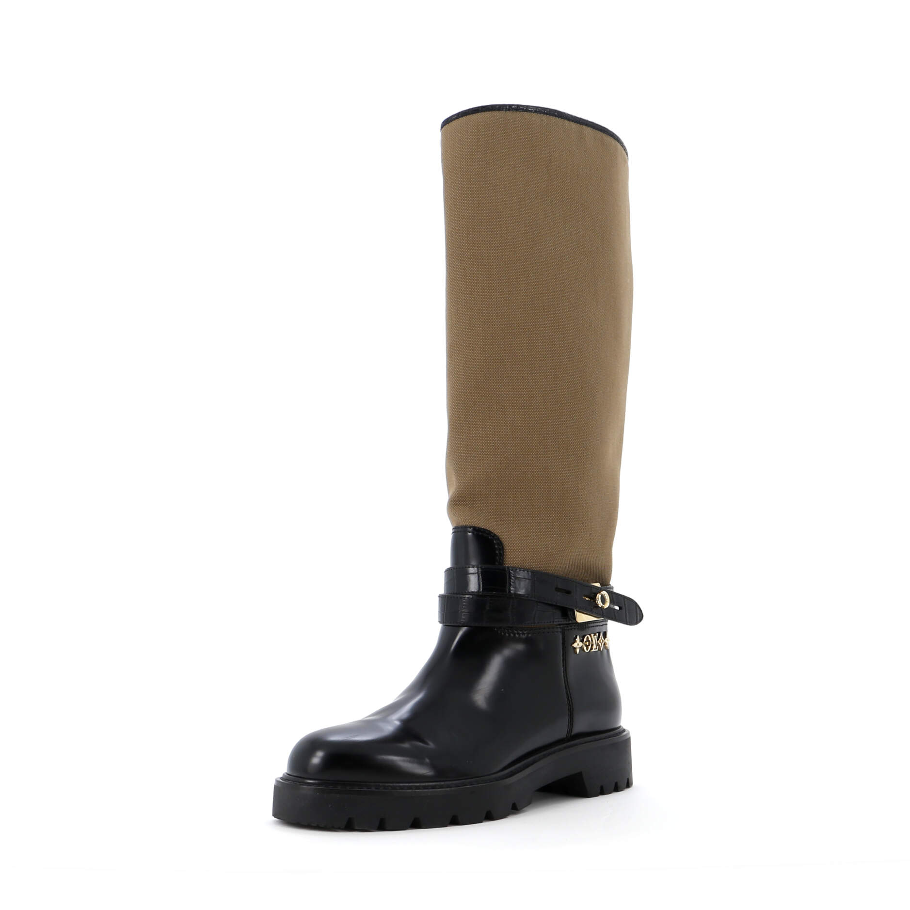 Women's Territory Flat High Ranger Boots Canvas and Leather