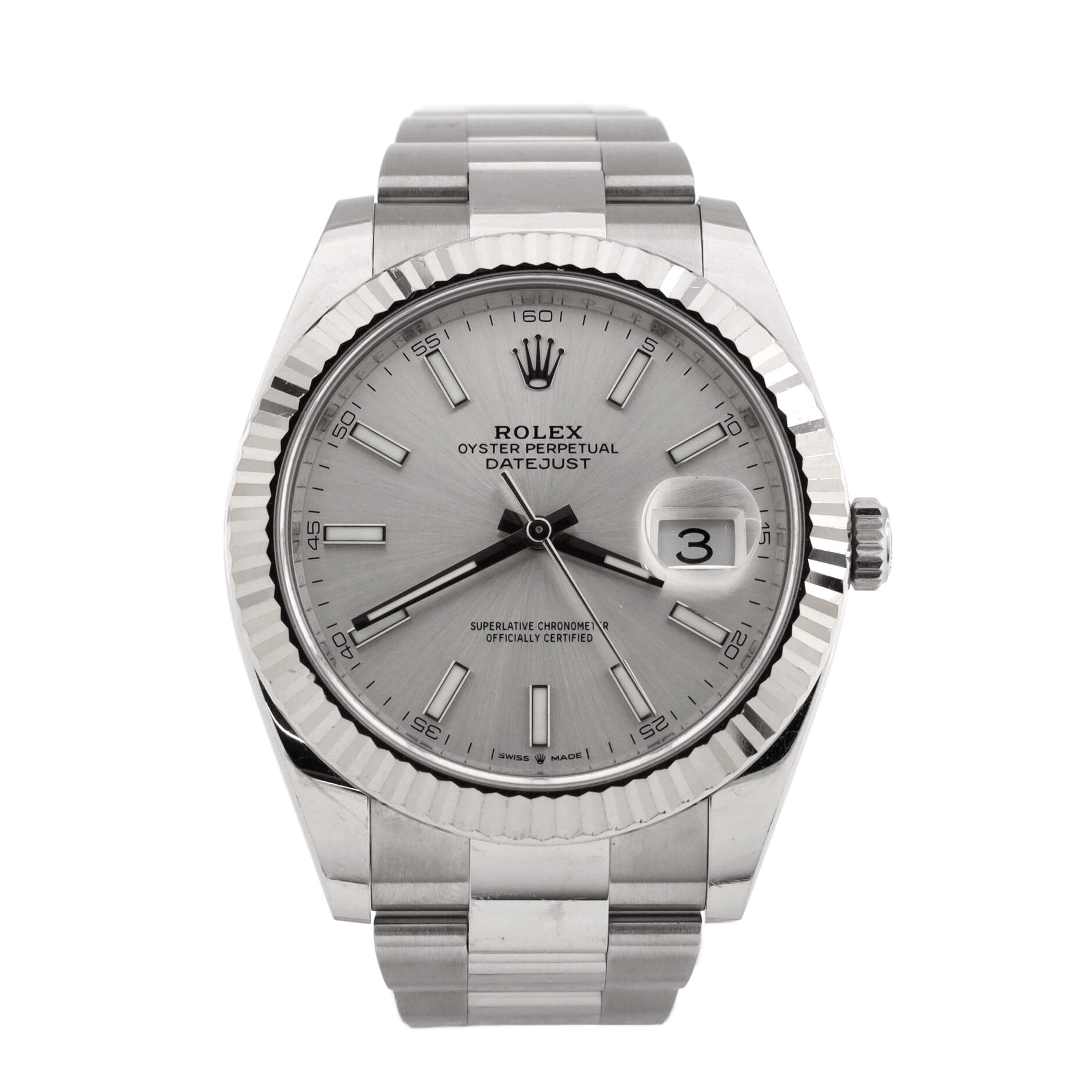 Oyster Perpetual Datejust Automatic Watch Stainless Steel and White Gold 41
