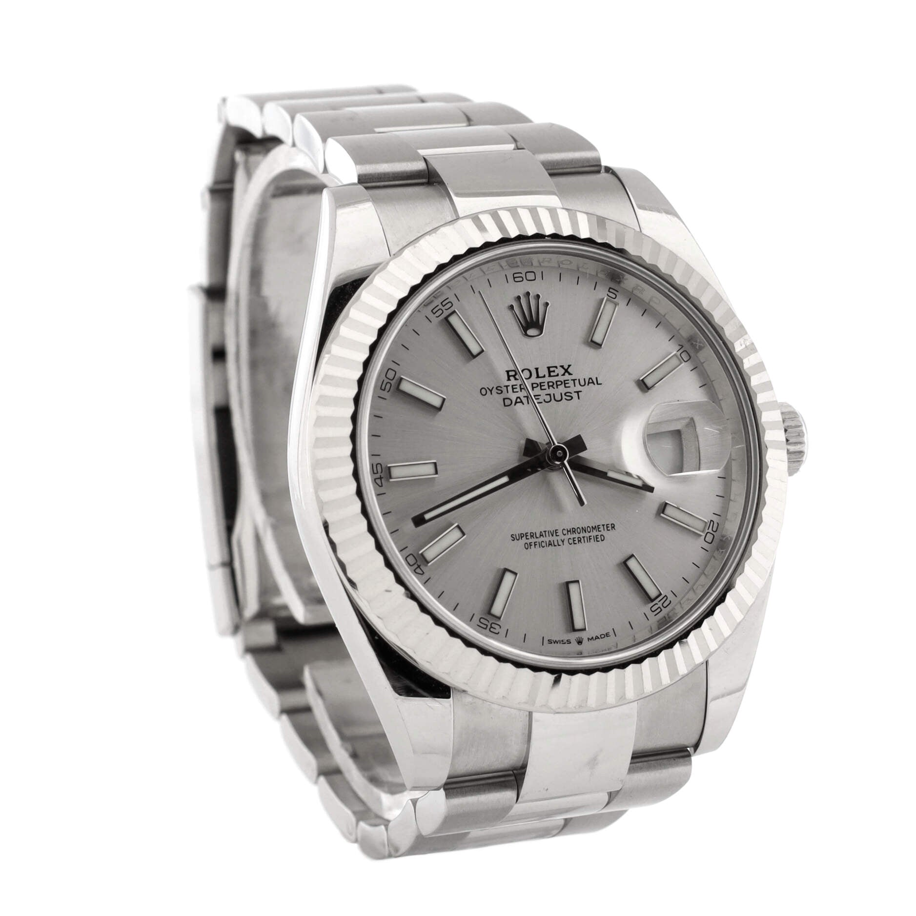 Oyster Perpetual Datejust Automatic Watch Stainless Steel and White Gold 41