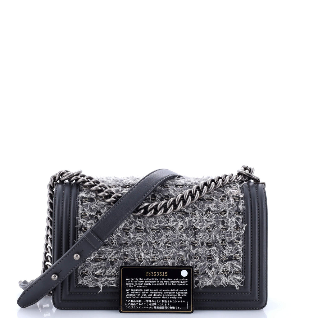 Boy Flap Bag Braided Tweed Old Medium