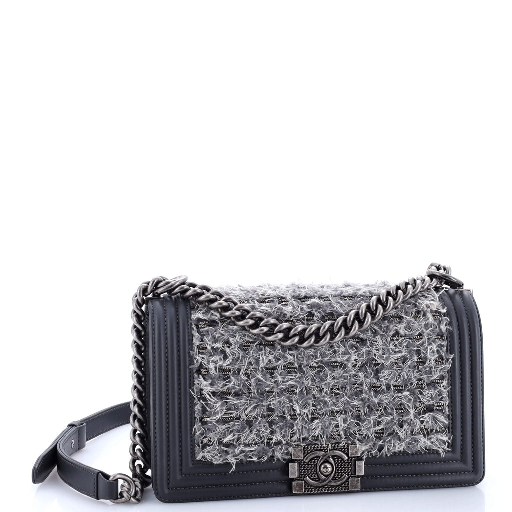 Boy Flap Bag Braided Tweed Old Medium