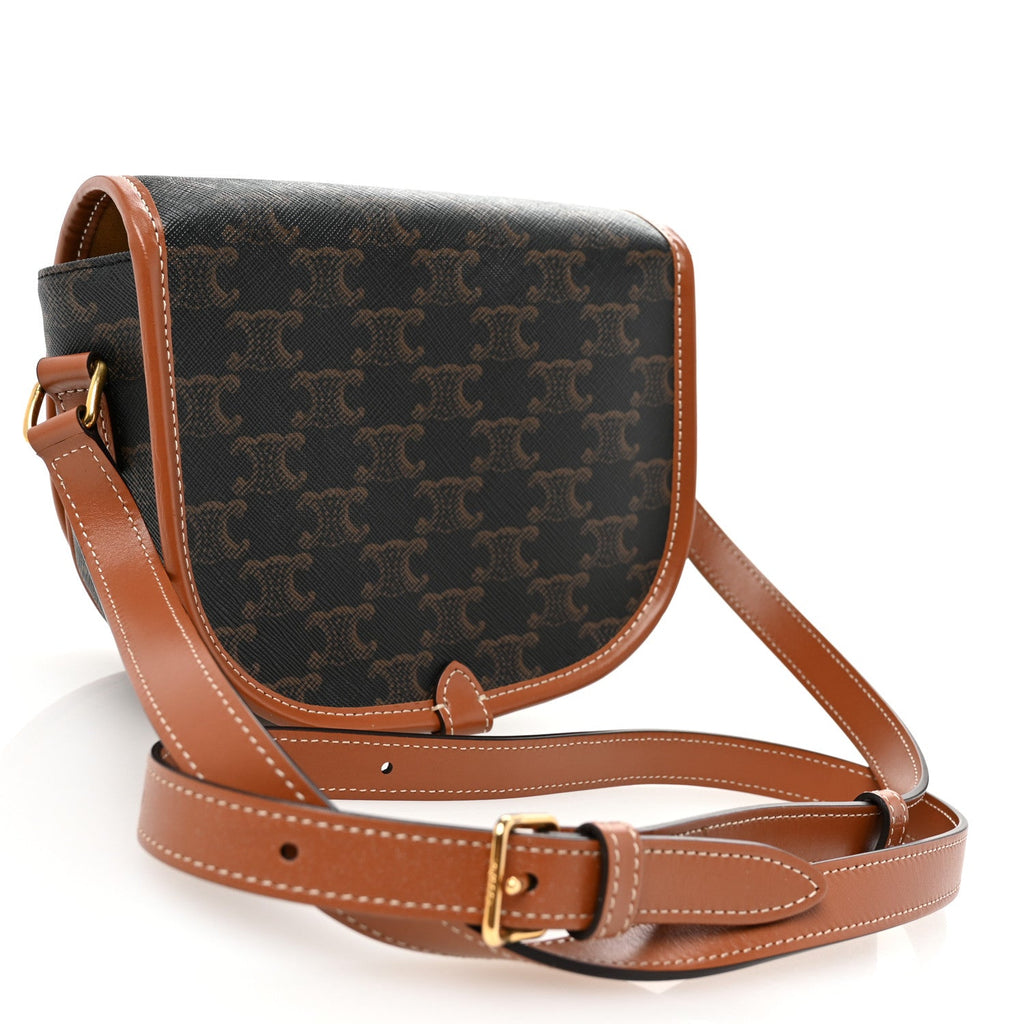 Triomphe Canvas Medium Folco Bag Tan