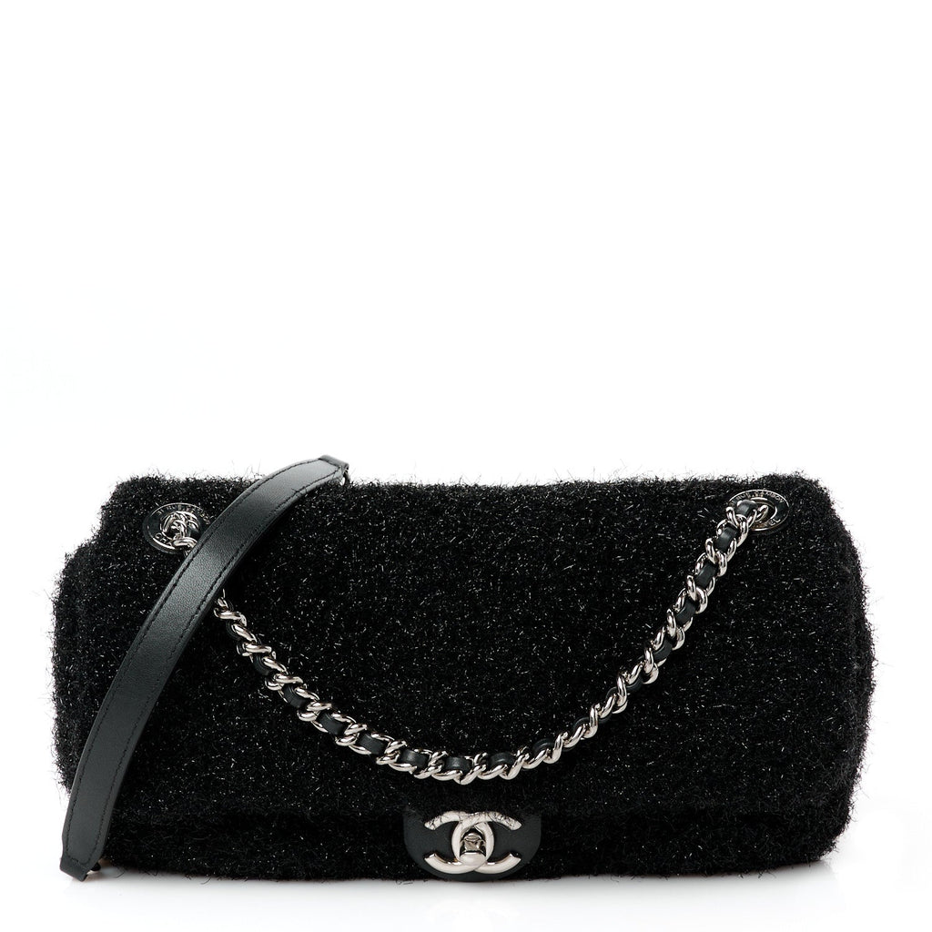 Lurex Knit Medium Pluto Glitter Flap Black
