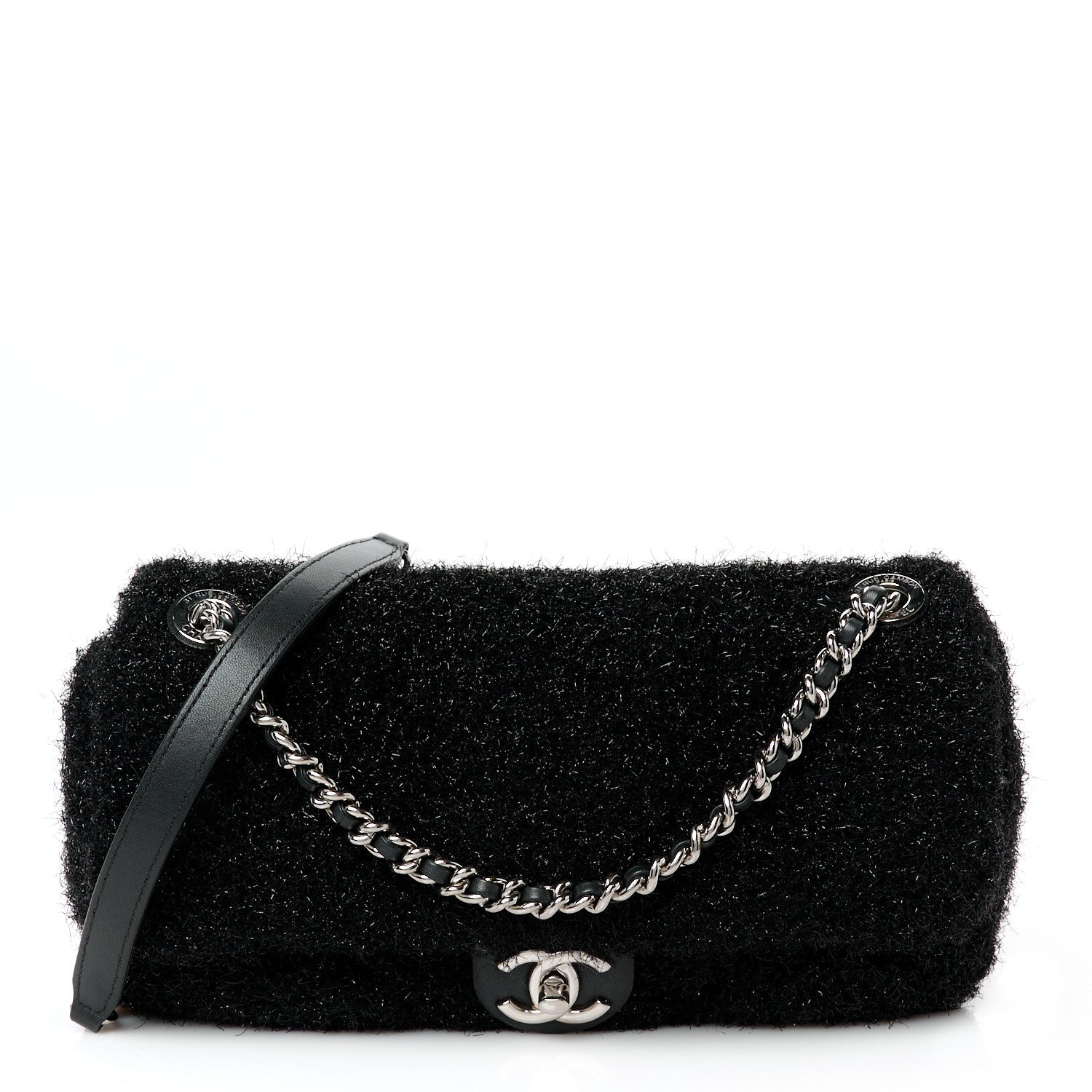 Lurex Knit Medium Pluto Glitter Flap Black