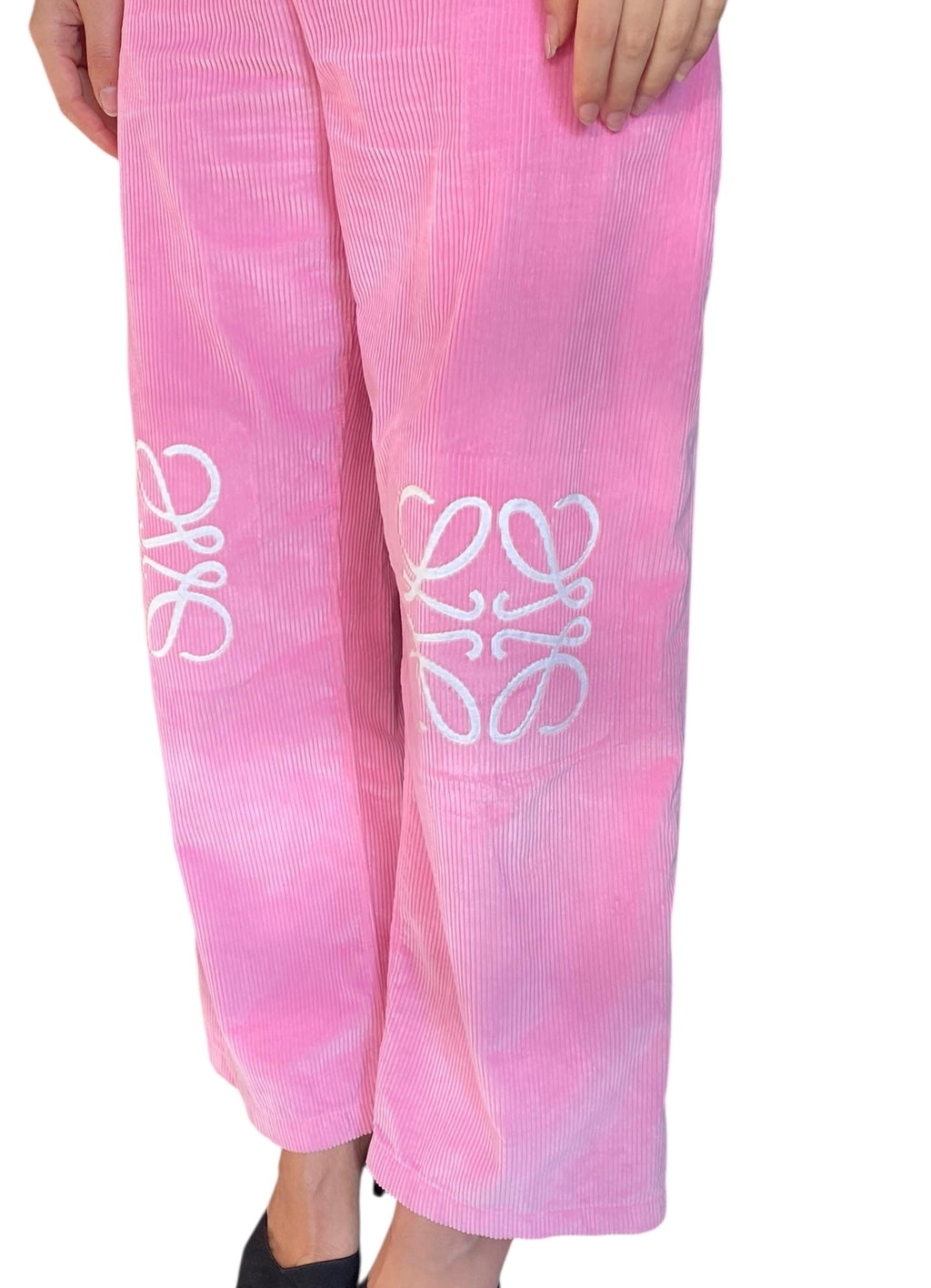 Loewe Pink Logo Corduroy Pants - 34 / US 2