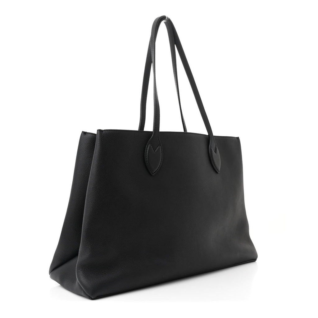 Grained Calfskin Lockme Shopper Black
