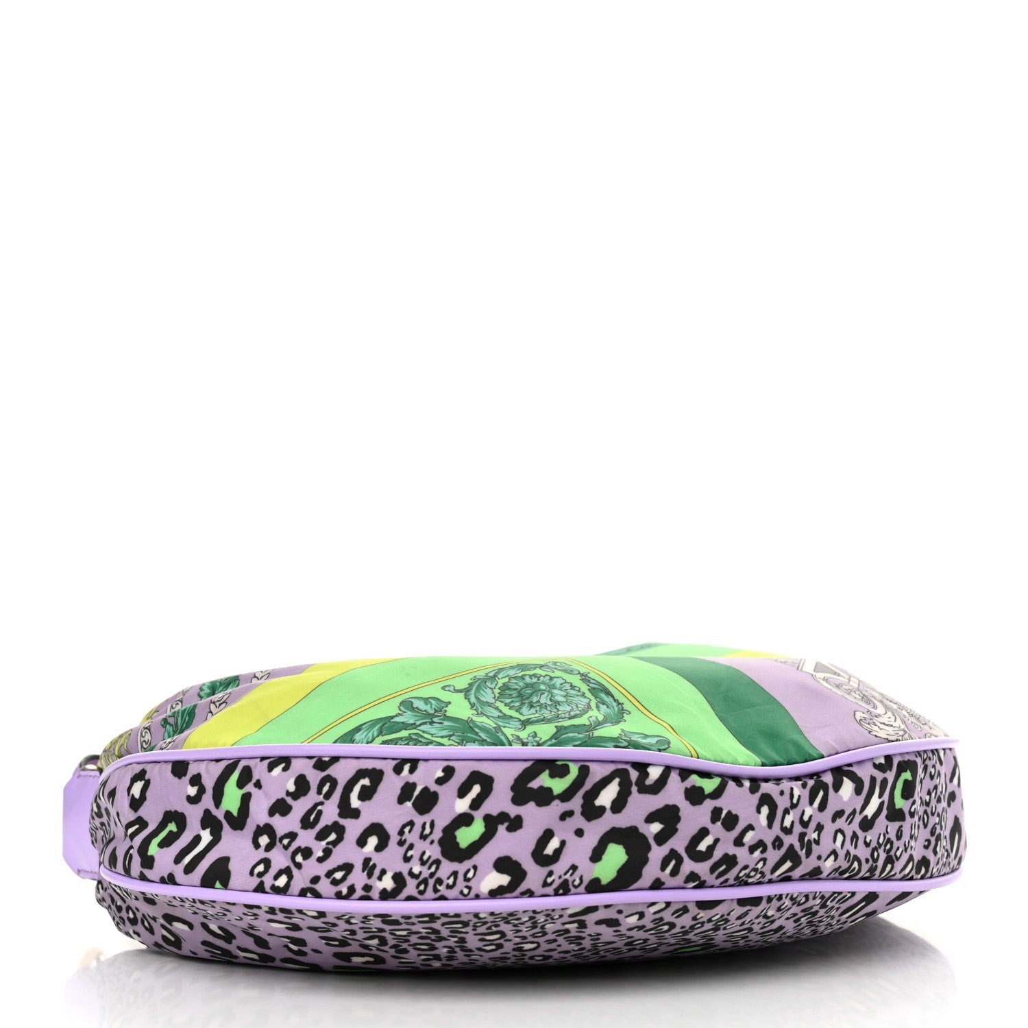 Nylon Calfskin Barocco Mosaic Print Hobo Bag Jacaranda Multicolor