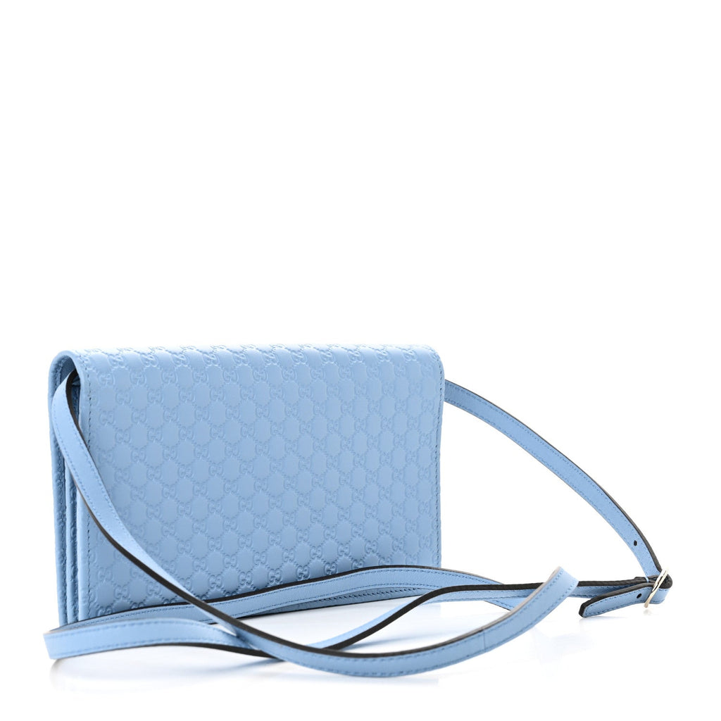 Microguccissima Crossbody Wallet Mineral Blue