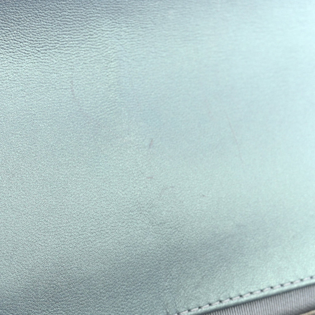 Iridescent Patent Calfskin Quilted Medium Boy Flap Light Blue