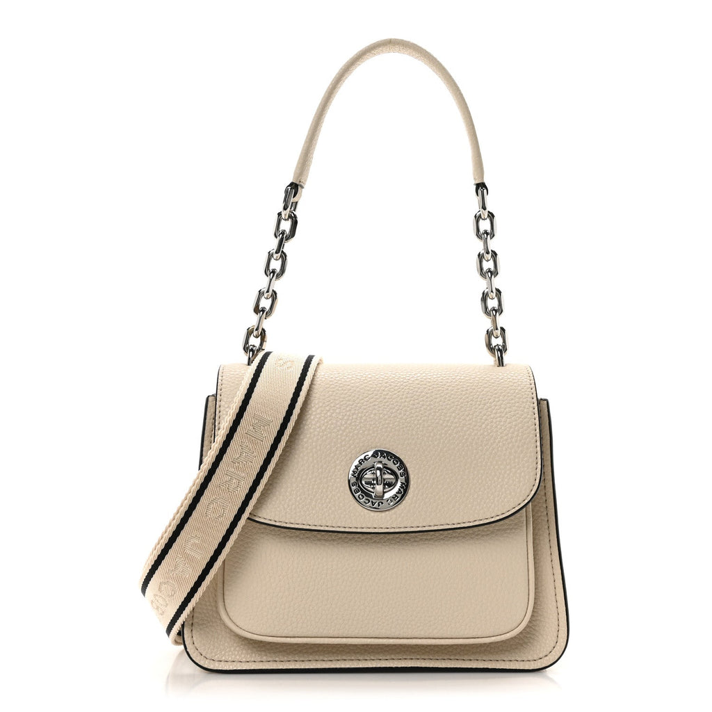 Calfskin Small Turn Lock Satchel Marshmallow
