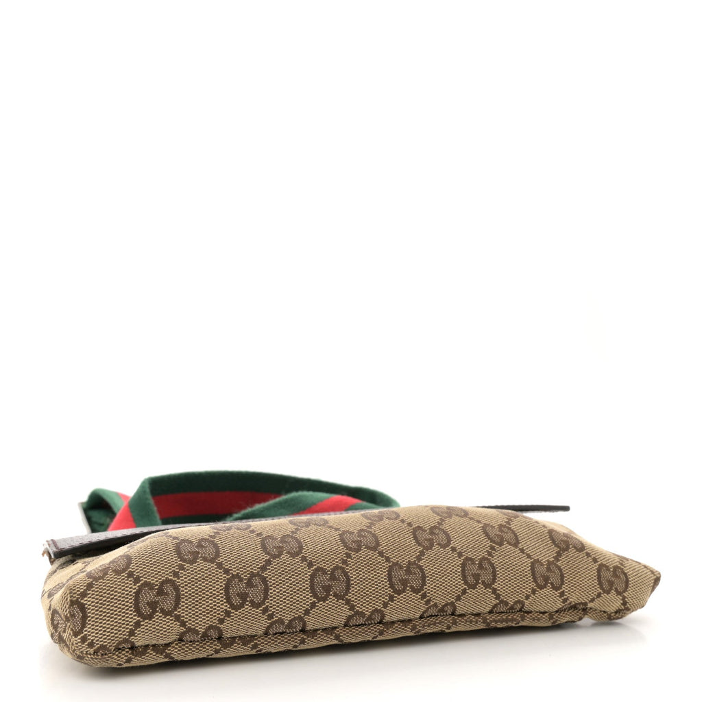 Monogram Web Belt Pouch Bag Brown