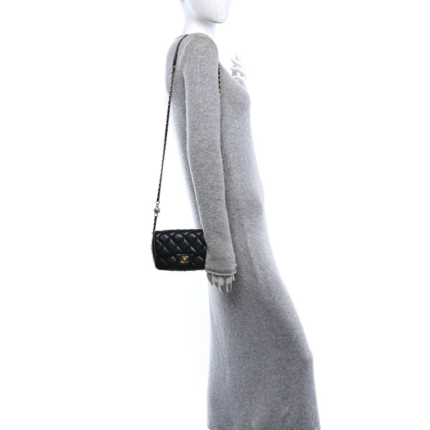 Lambskin Quilted Small My Precious Flap Black