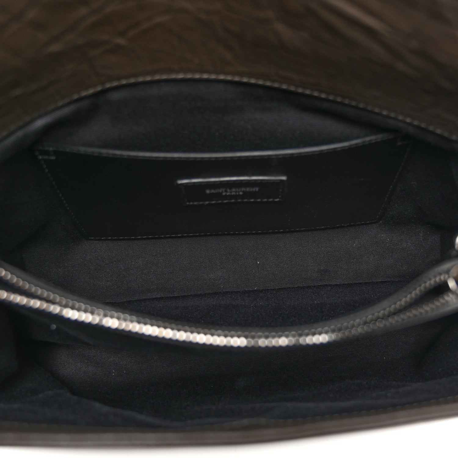 Calfskin Crocodile Embossed Medium West Hollywood Monogram Fold-Over Grey